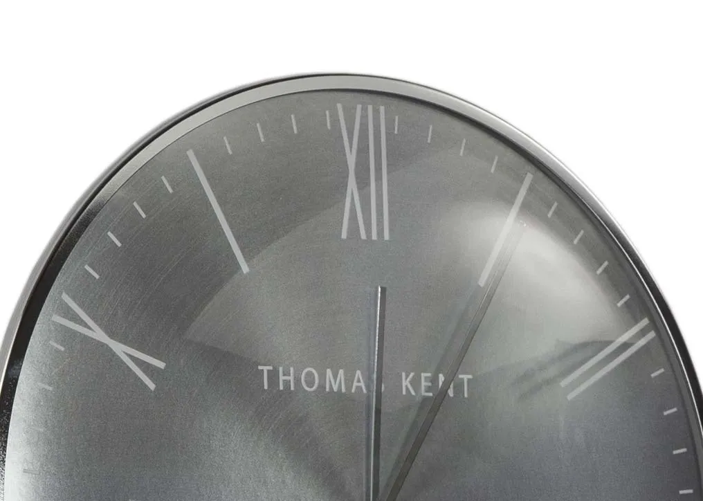 The Medium Silver Oyester wall clock from the Thomas Kent collection at EZ Living Furniture - top close up