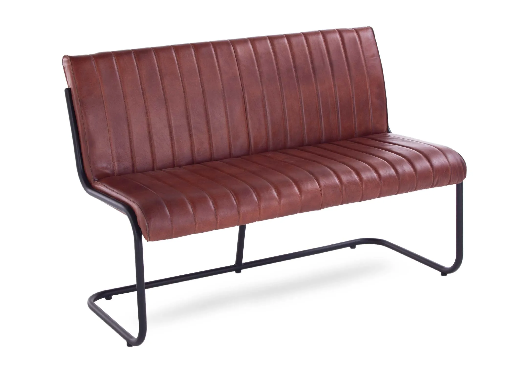 Brown Leather Dining Bench with Back Grayson EZ Living Furniture