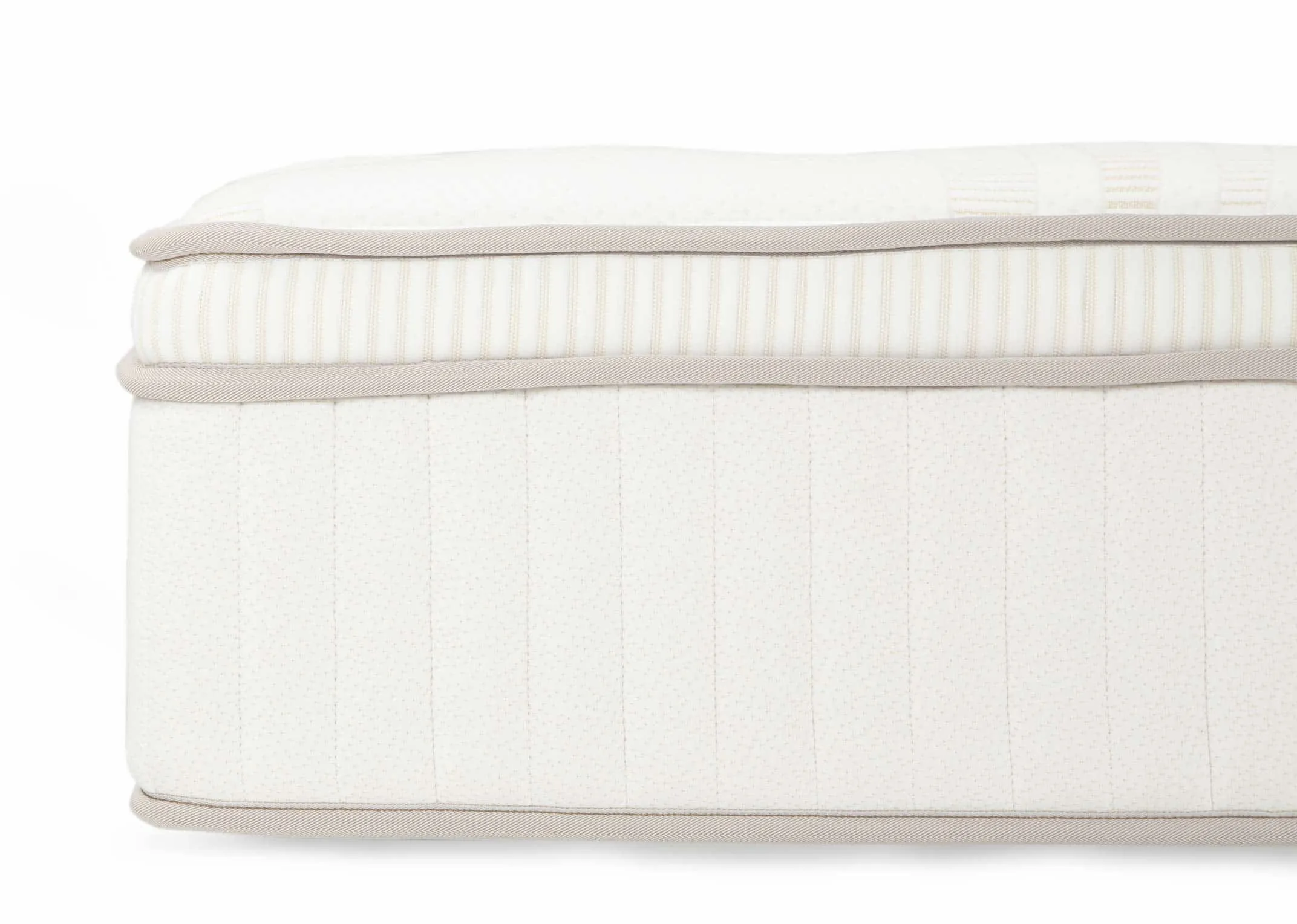 A Double (4ft6) Mattress with 5000 pocket springs from EZ Living Furniture's Natural Supreme range. Closeup of edge