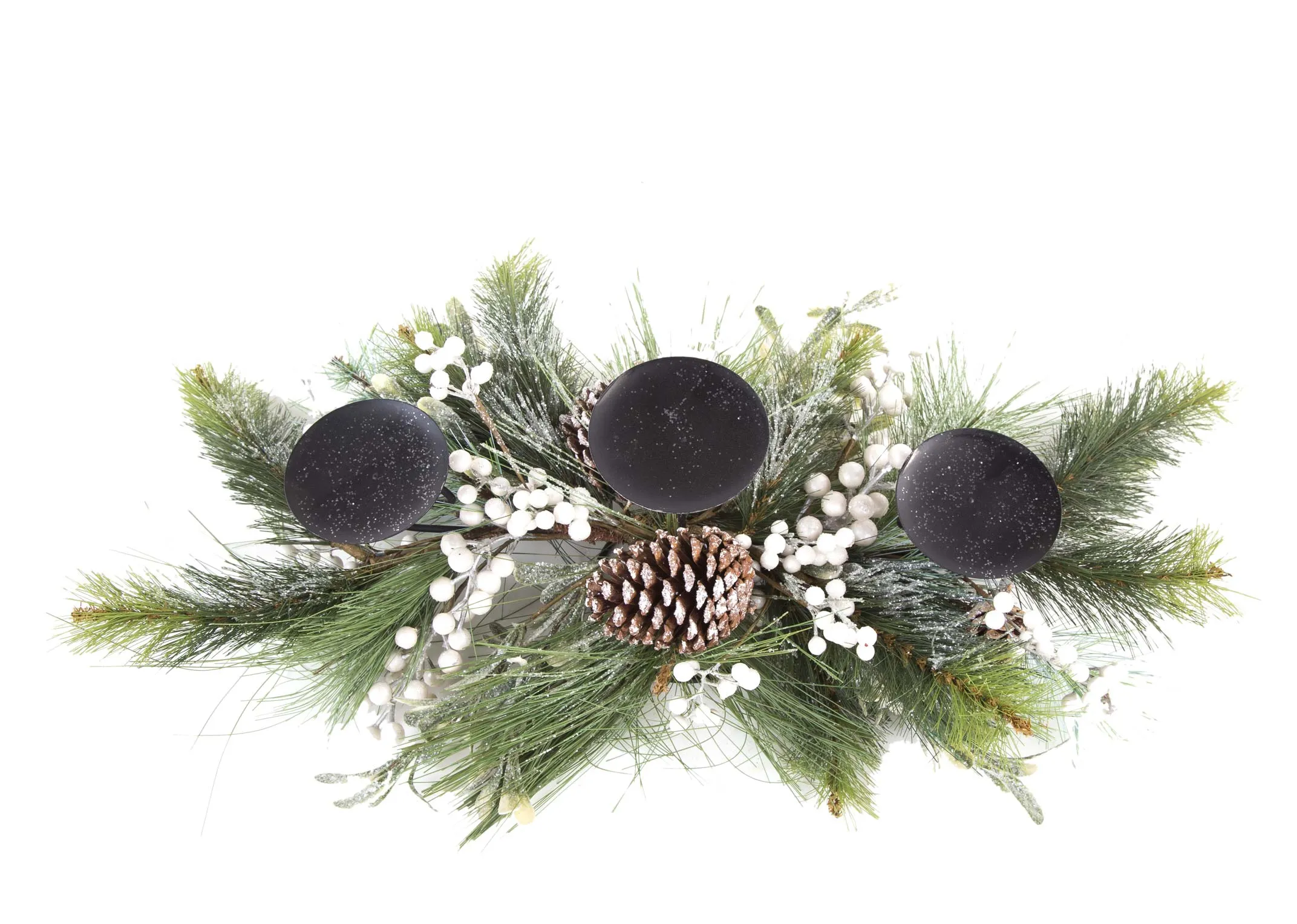 81cm Pearl & Pine Garland - Christmas Candle Holder