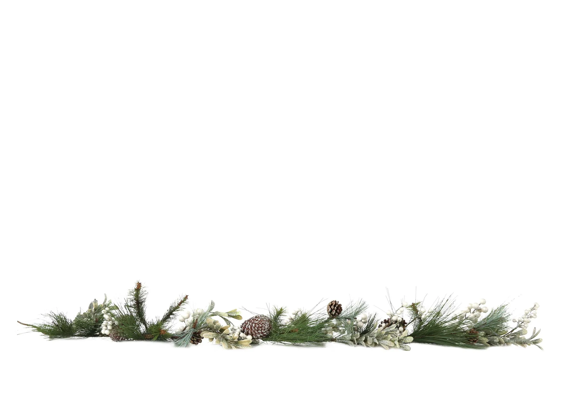 A pine garland with pearls & pine cones from EZ Living Furniture's Christmas range. Front view