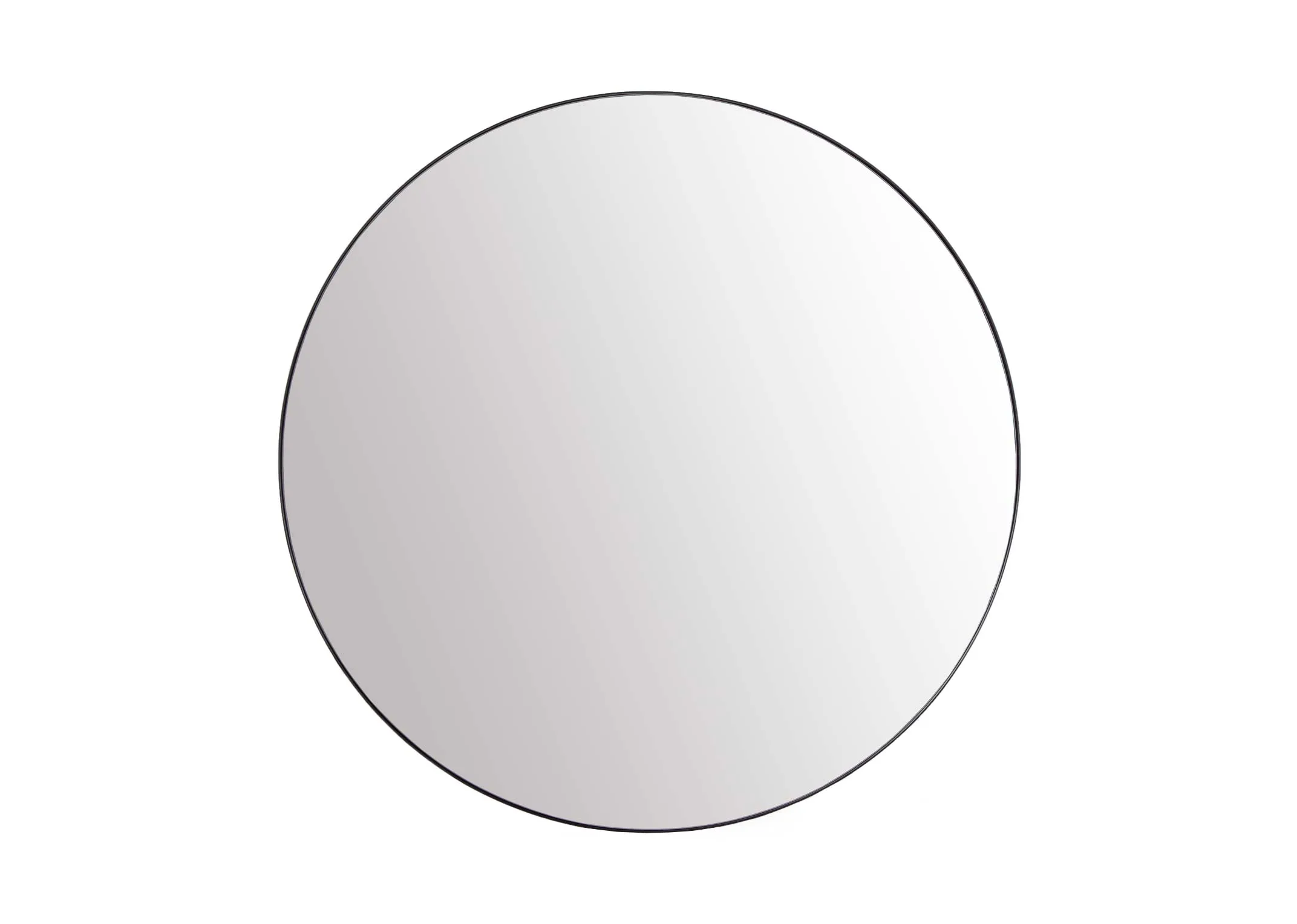 110cm x 110cm Large Black Round Mirror - Elling