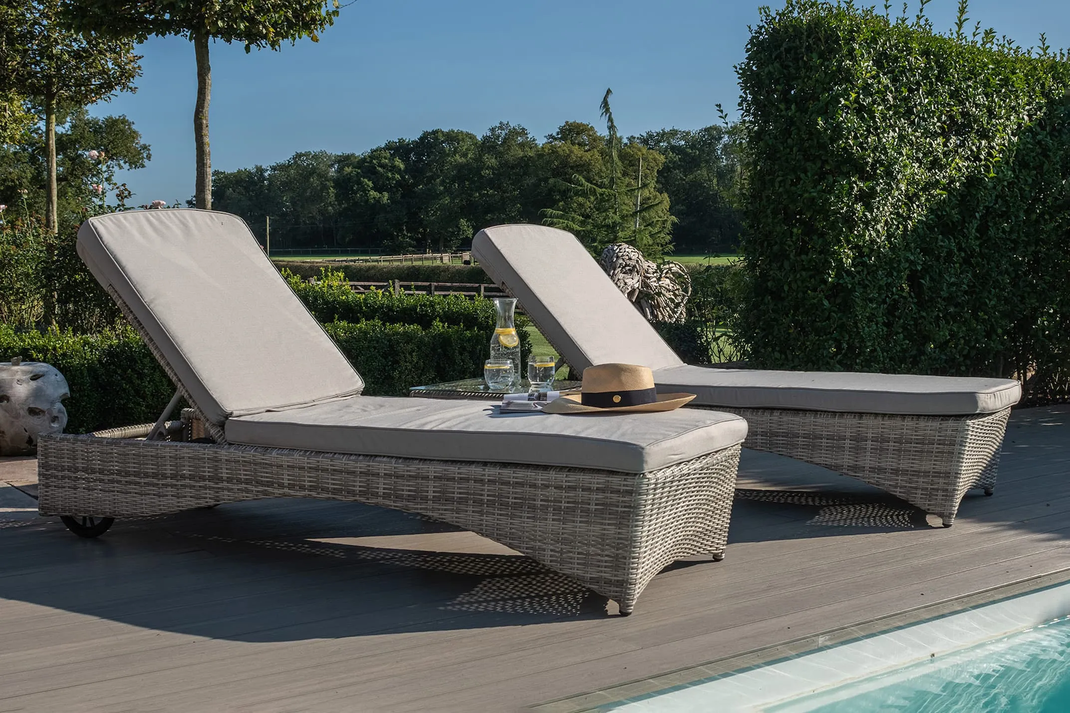 2 rattan sun loungers hotsell