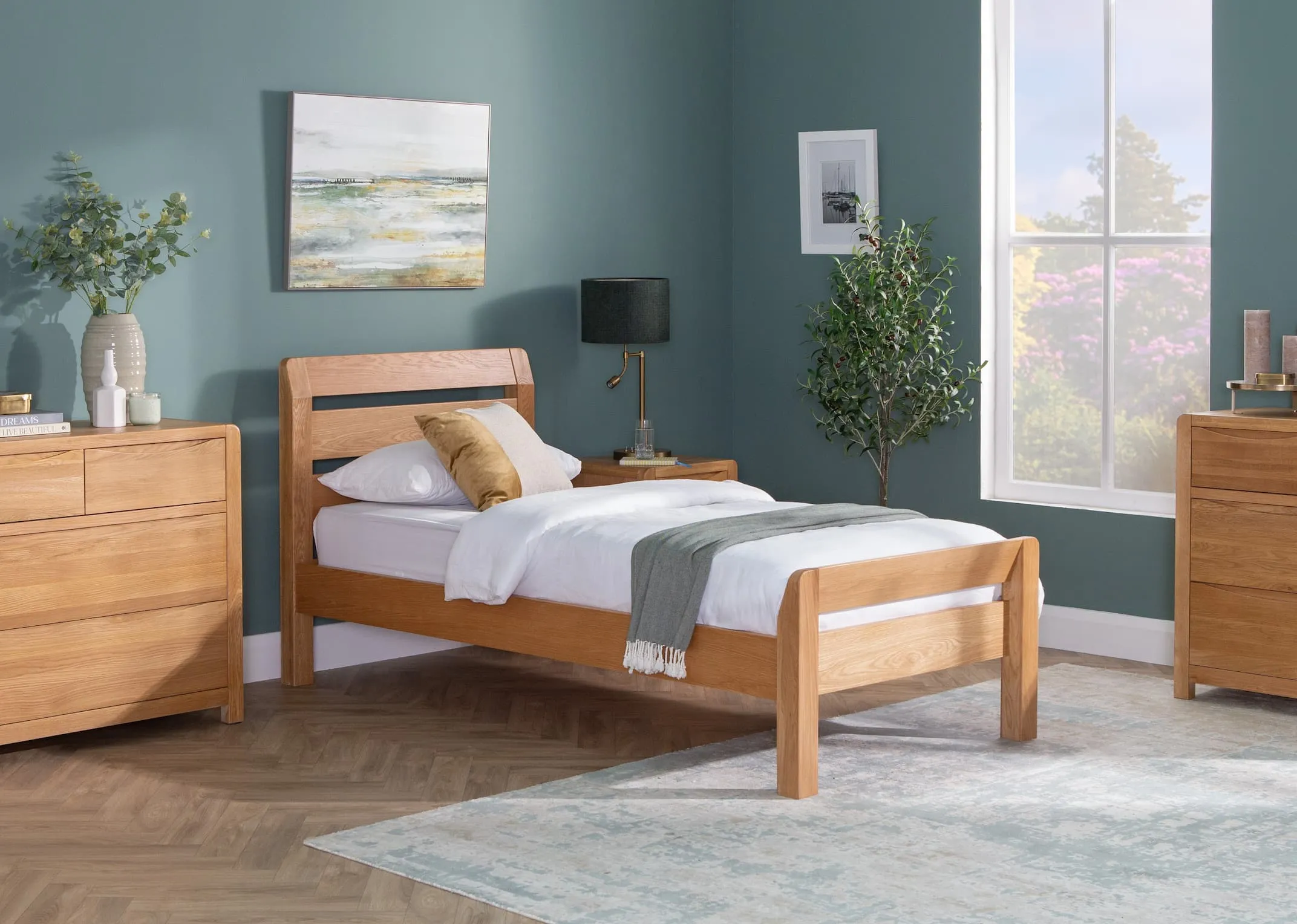 Single (3ft) Oak Bedframe - Iris