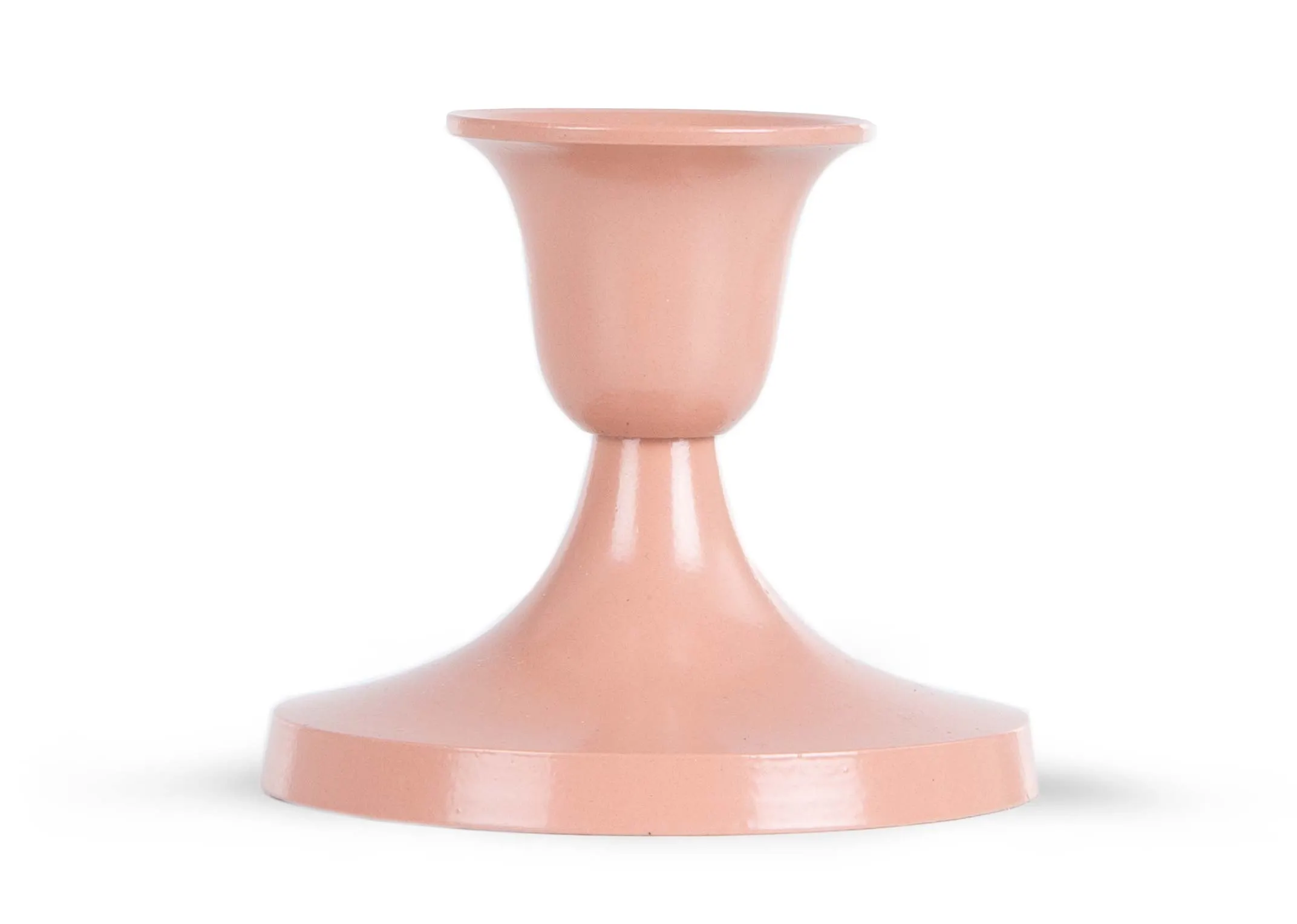 A short pink candleholder from EZ Living Furniture's Trippier range.