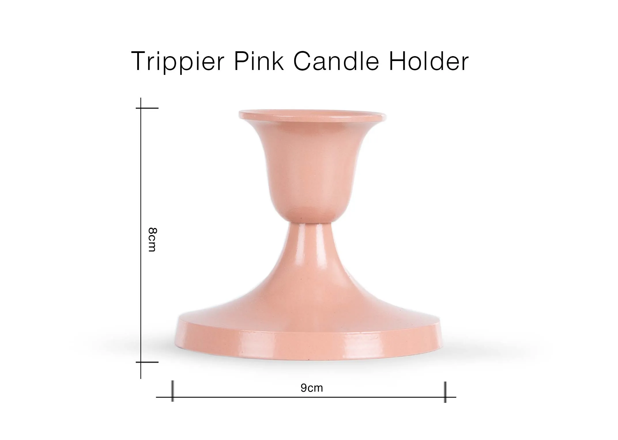 A dimension image of the Trippier Candleholder with 9cm(Width) x 8cm (Height)