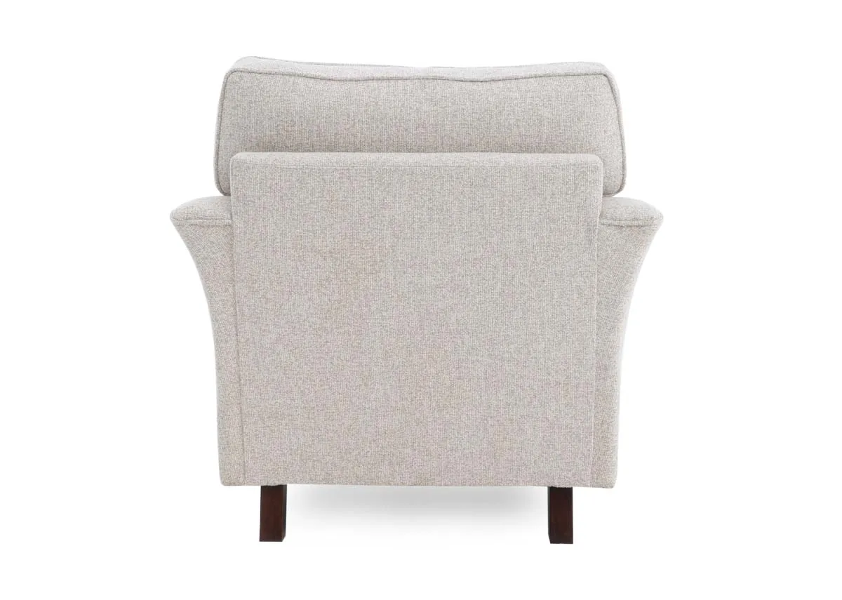 A cream fabric accent chair from EZ Livings Furniture Kilronan range. Back view