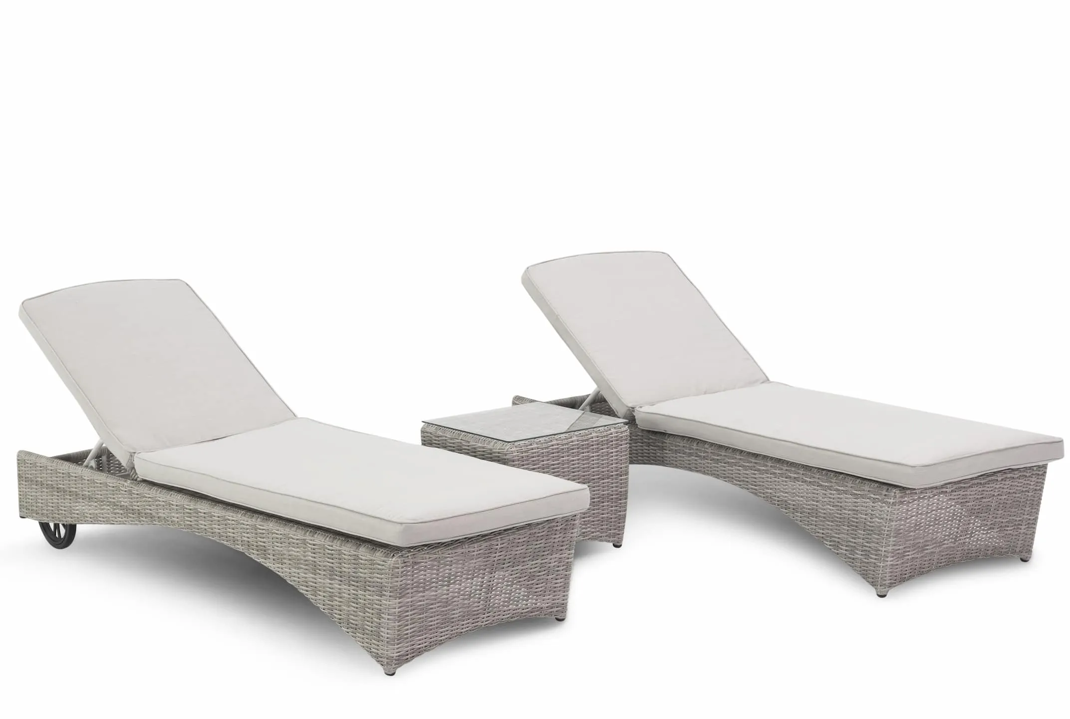 A sun lounger set & a coffee table from EZ Living Furniture's Oxford range for which the cover is designed.
