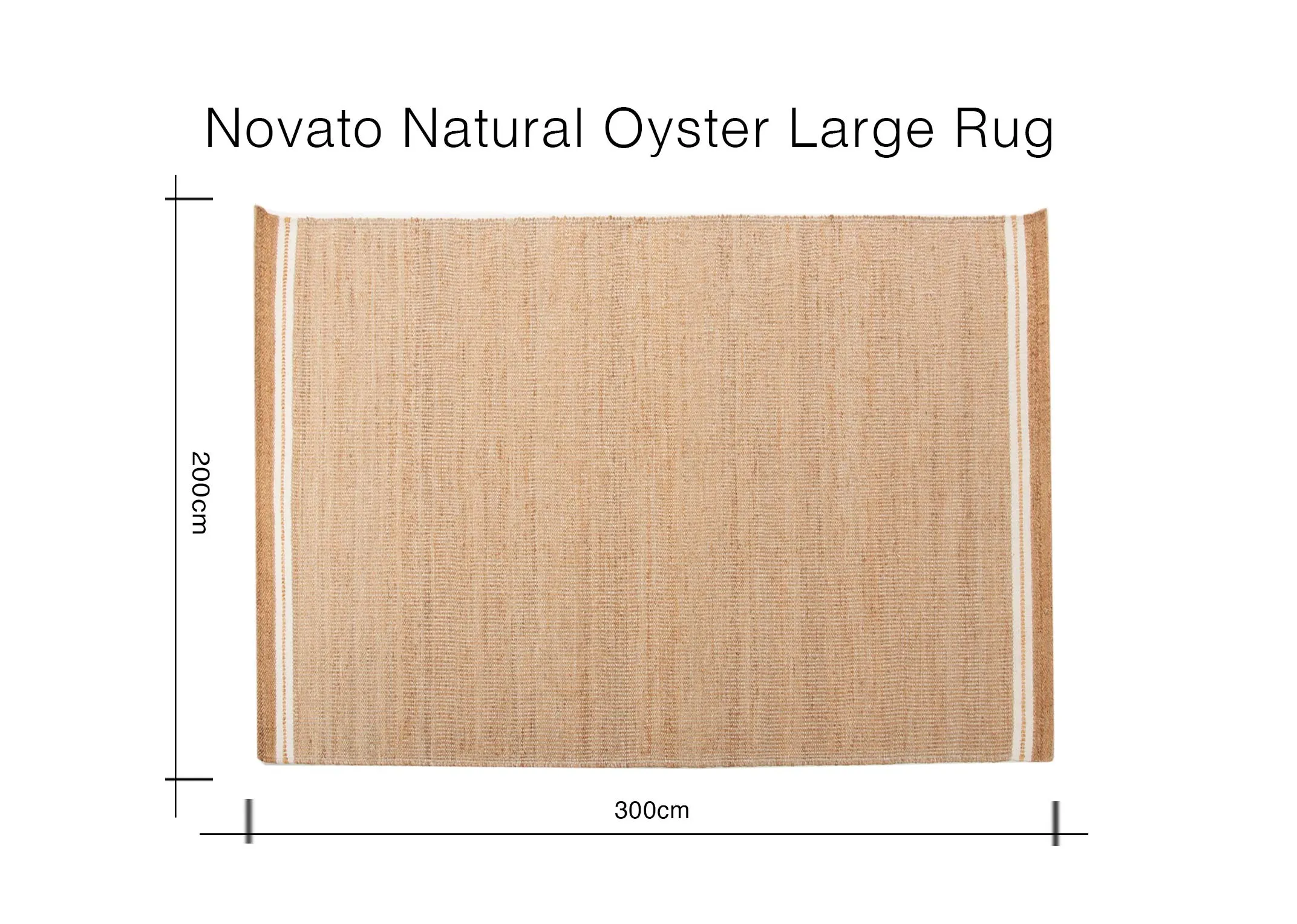 A dimension image of the Novato Natural Rug with 300cm (Width) x 200cm (Height)