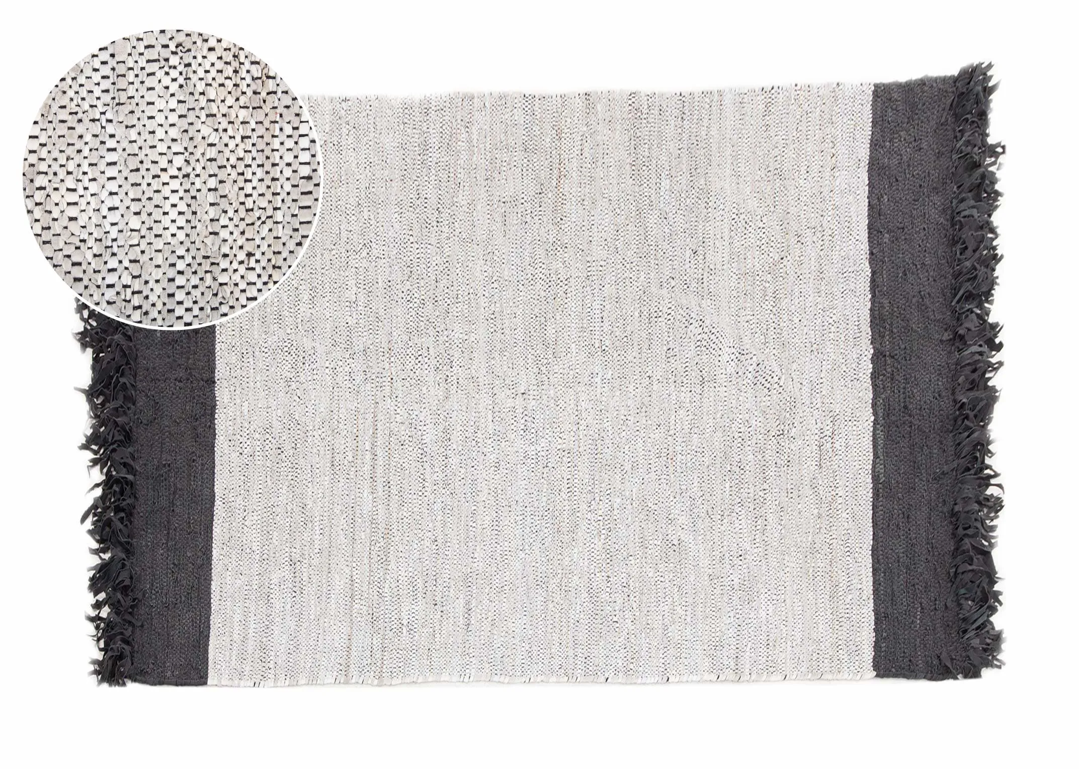 Light Grey & Black 160cm x 230cm Medium Rug - Vagium