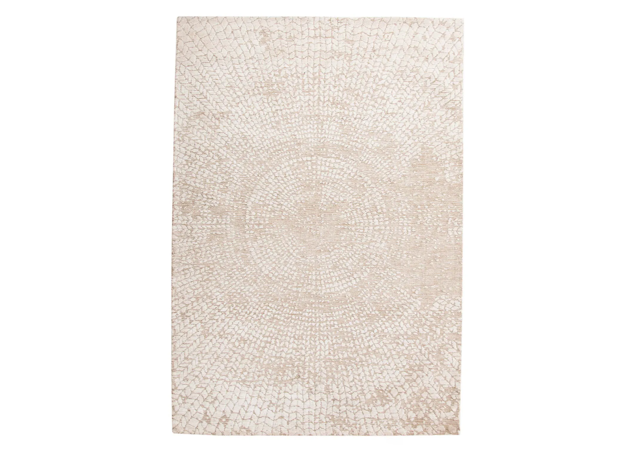 A small ivory & taupe textured rug from EZ Living Furniture's Milton range. Front view of rug.