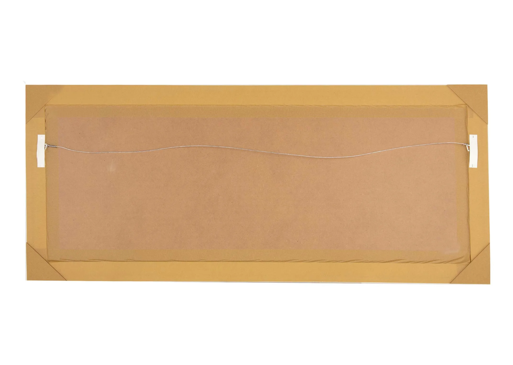 A framed Anthony Waller print of a rugged coastal beach from EZ Living's Calm Waters.Back view of hanging clips