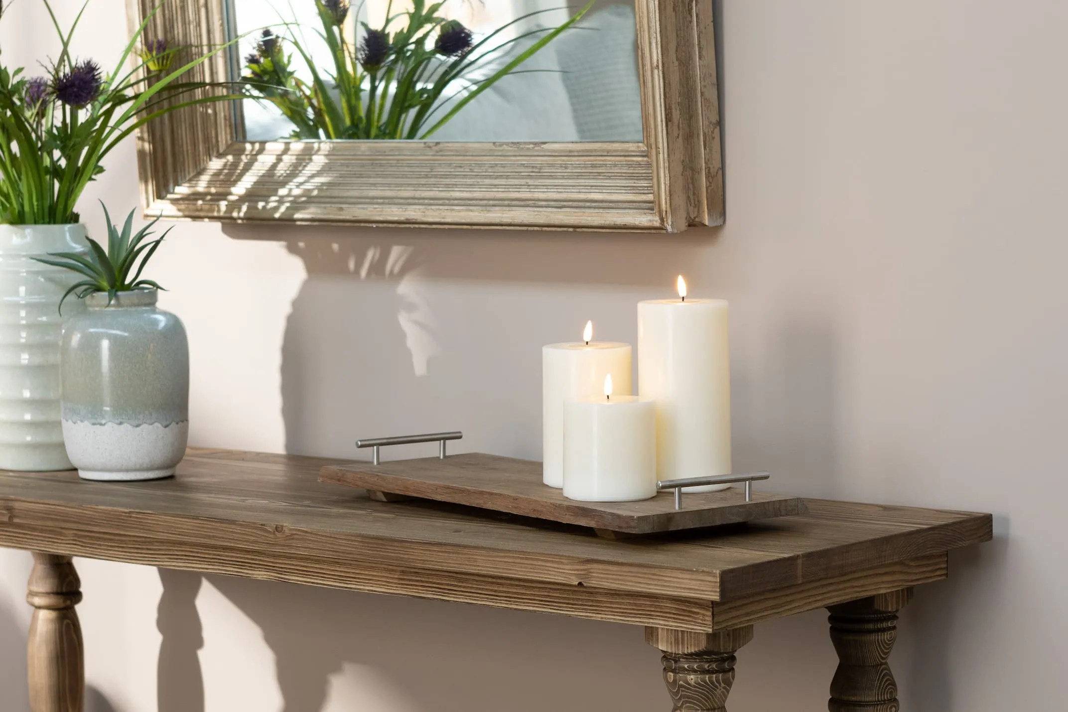 Small Cream LED Candle - Real Flame Deluxe