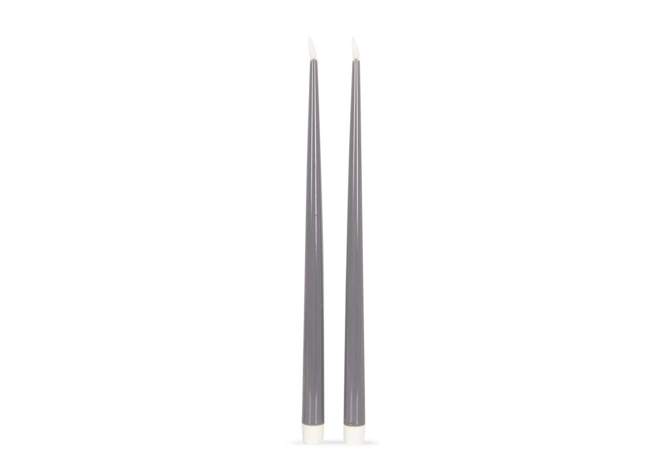 Set of 2 Grey LED Dinner Candles - Deluxe