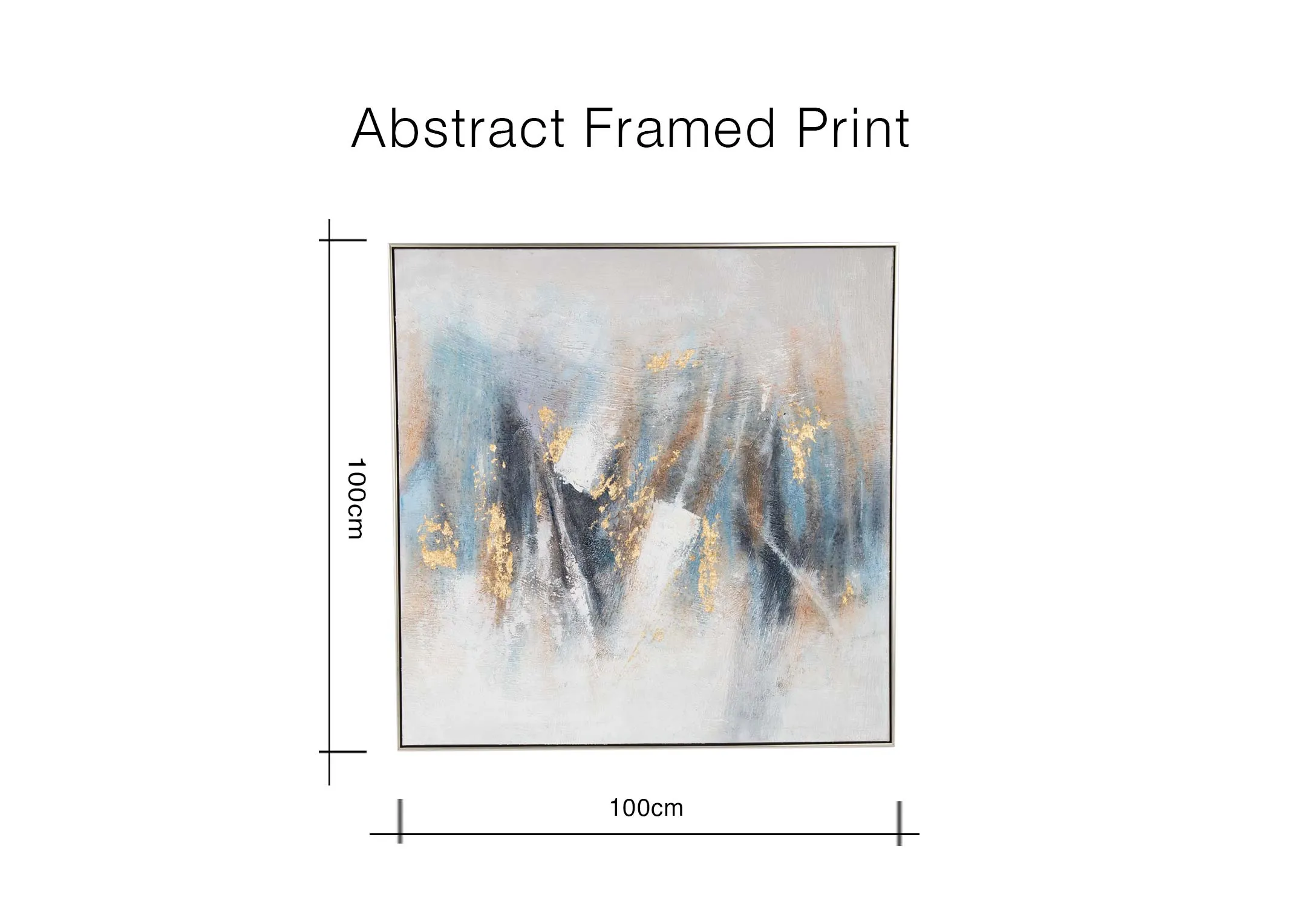 A dimension image of the Abstract Canvas with 100cm (Width) x 100cm (Height)