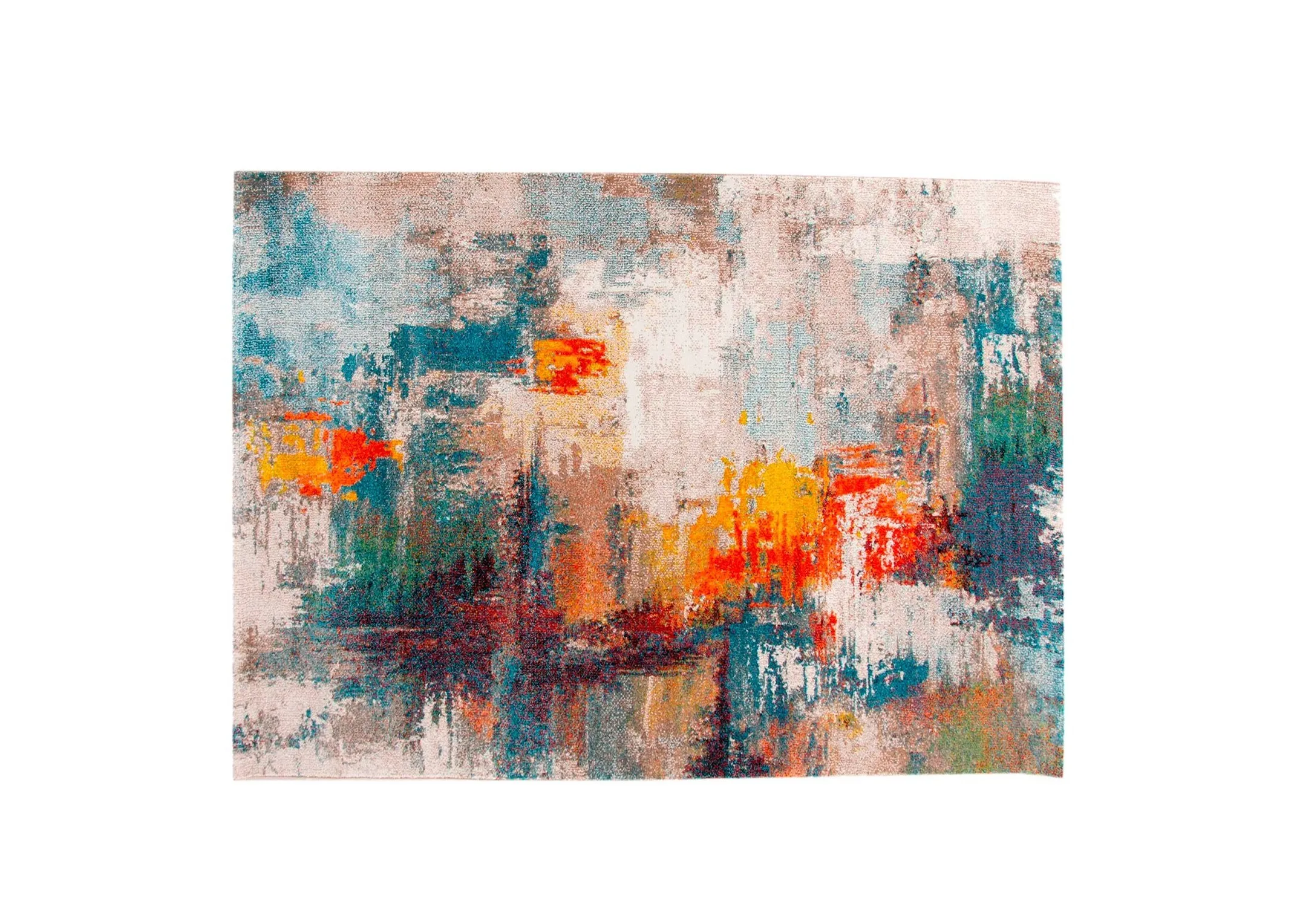 Blue & Yellow 200cm x 290cm Large Rug - Abstract