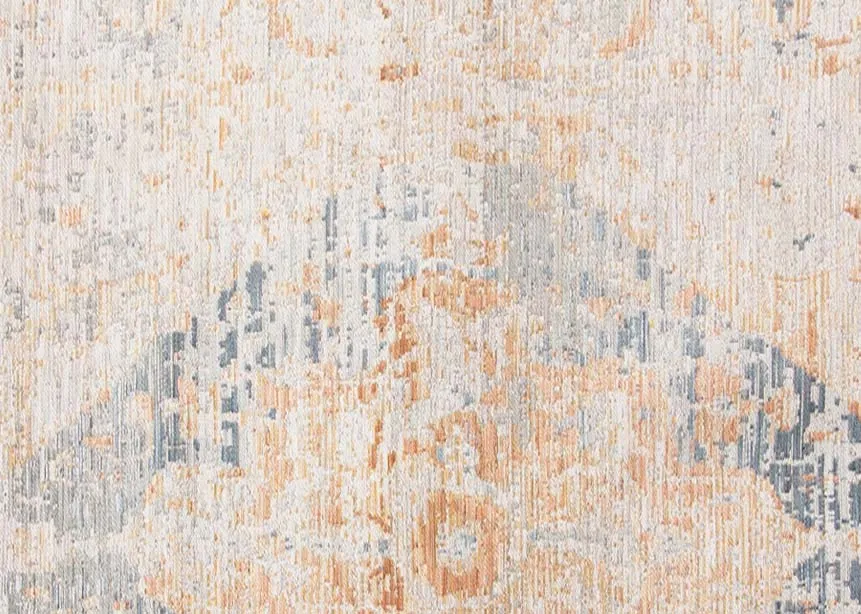 A peach & blue persian print on a small grey ivory rug from EZ Living Furniture's Maxima range.