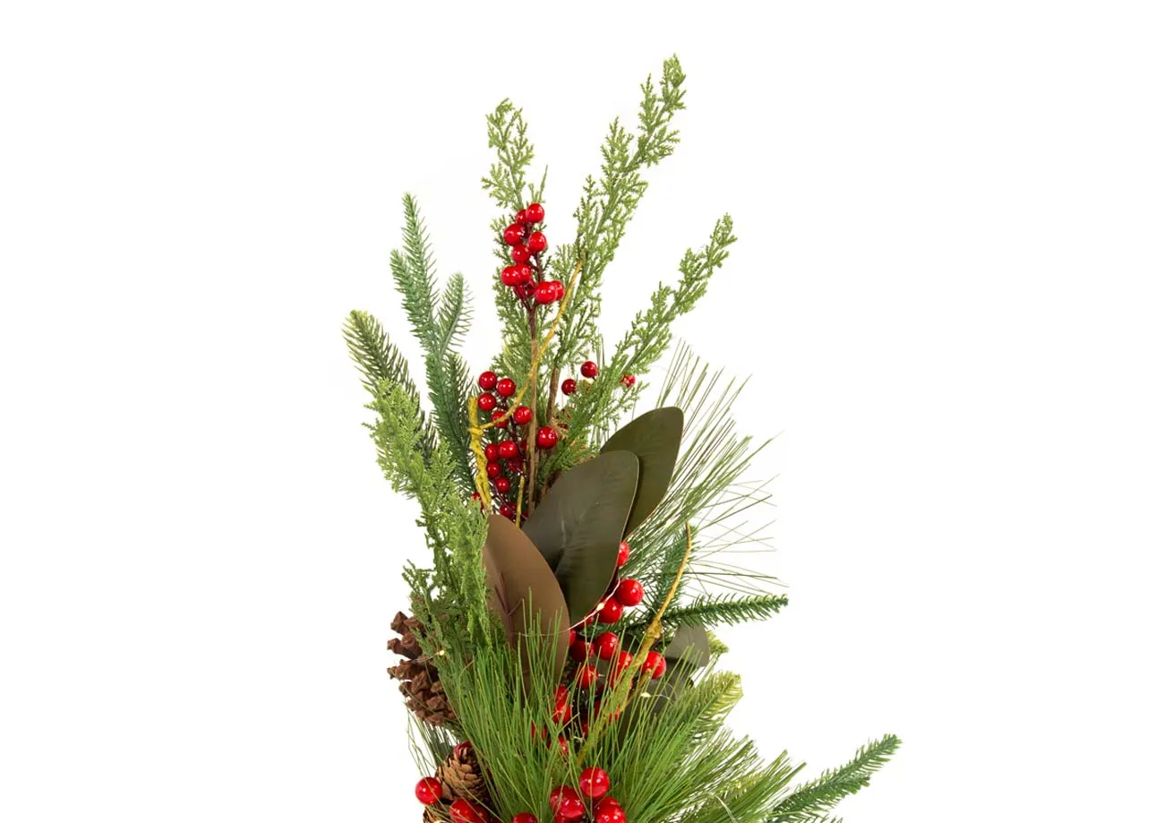 A dimension image of the Berry & Pine Tree with 71cm H