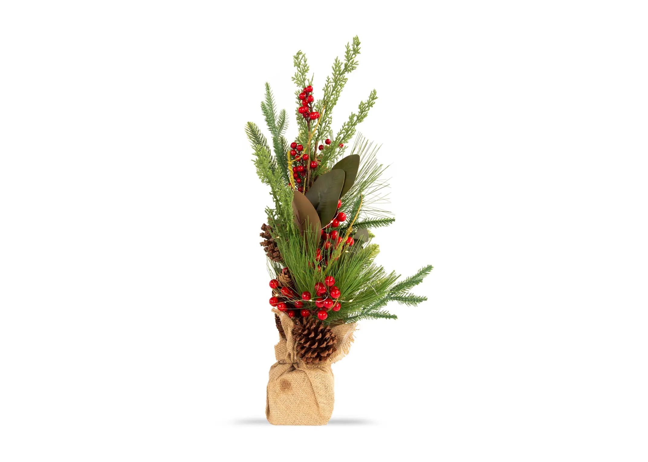 A dimension image of the Berry & Pine Tree with 71cm H