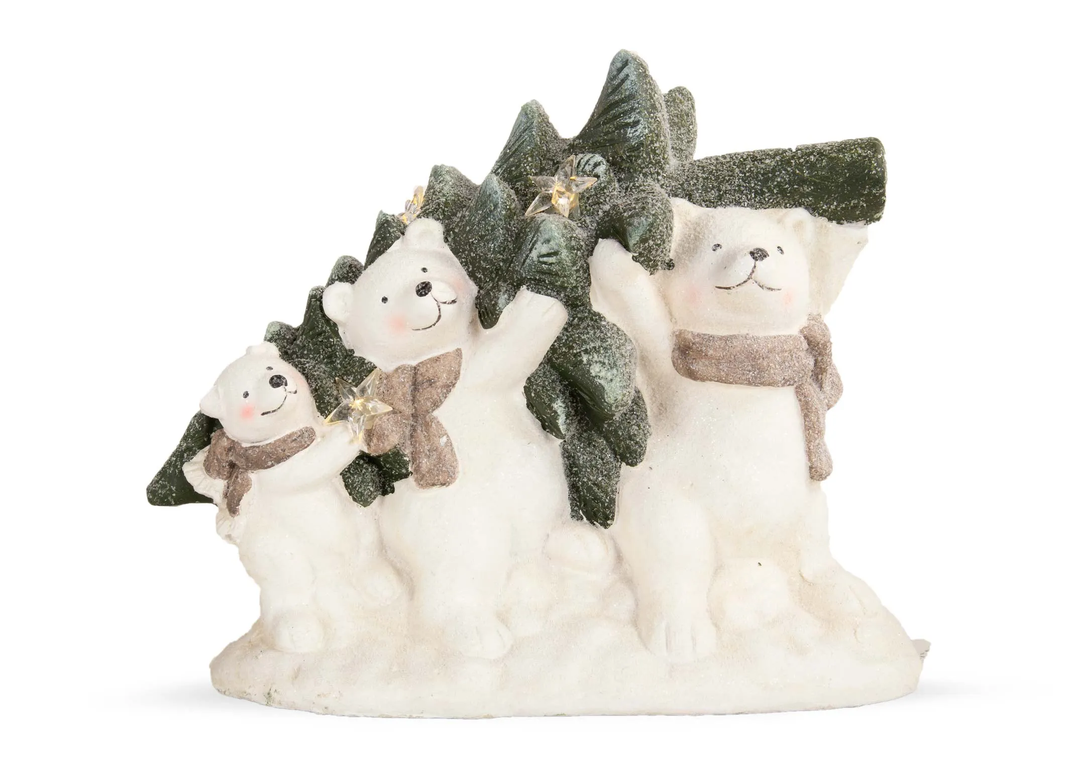 LED Bears Carrying Tree - Christmas Figurine