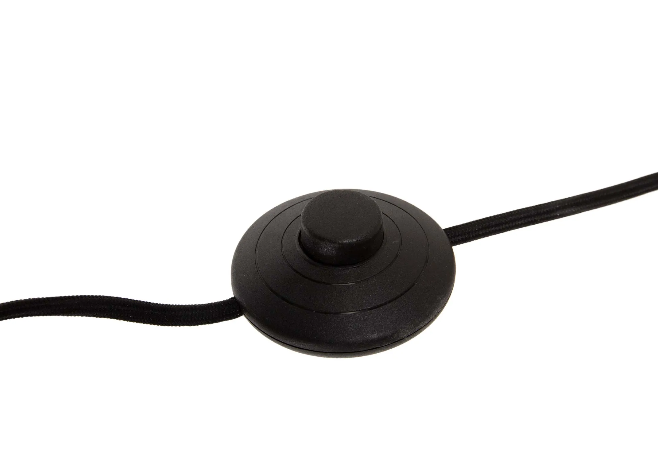 An antique bronze floor lamp with glass shade from EZ Living Furniture's Rakel range. Closeup of inline switch