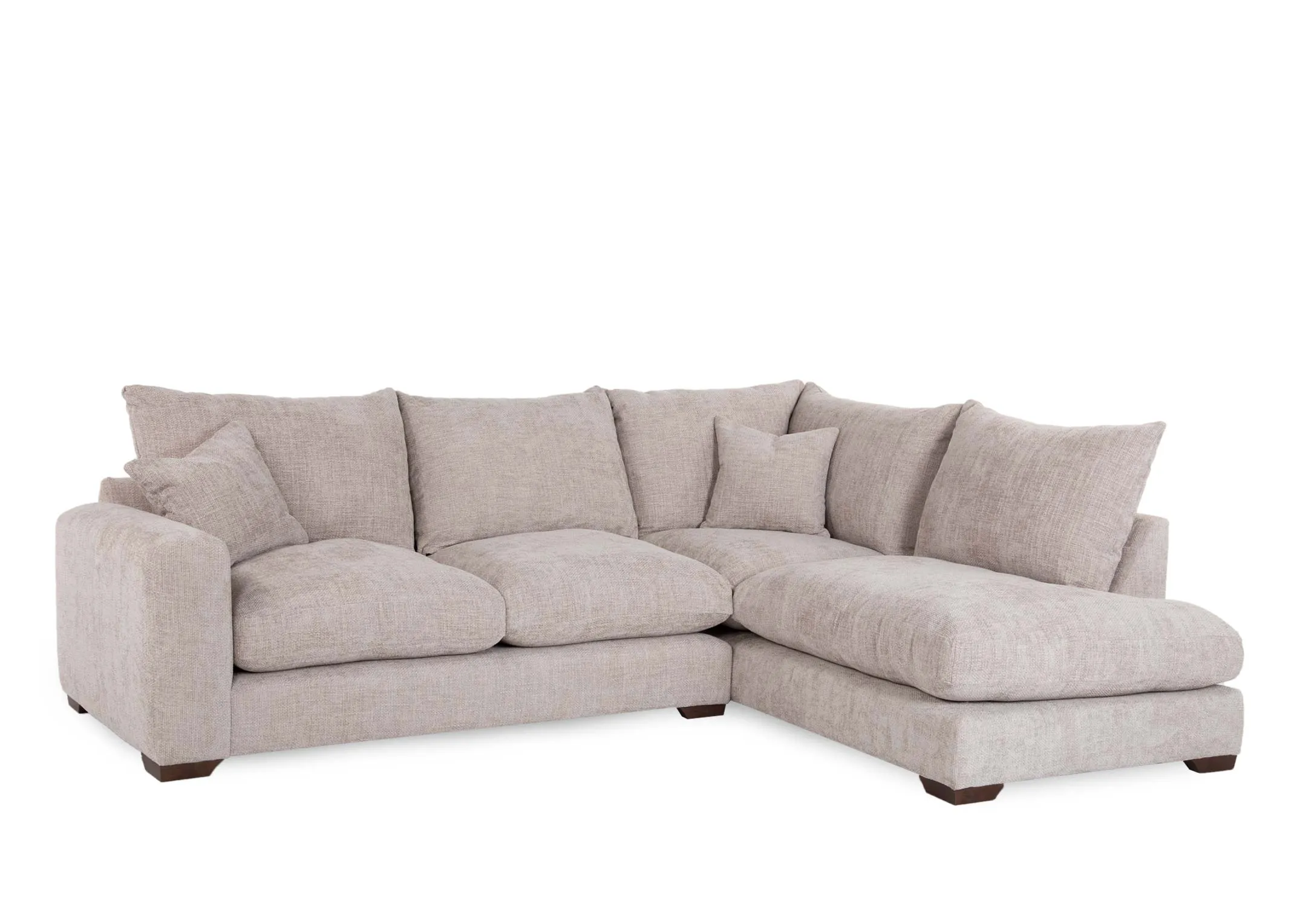 Beige Fabric LHF Corner Sofa - Aurora