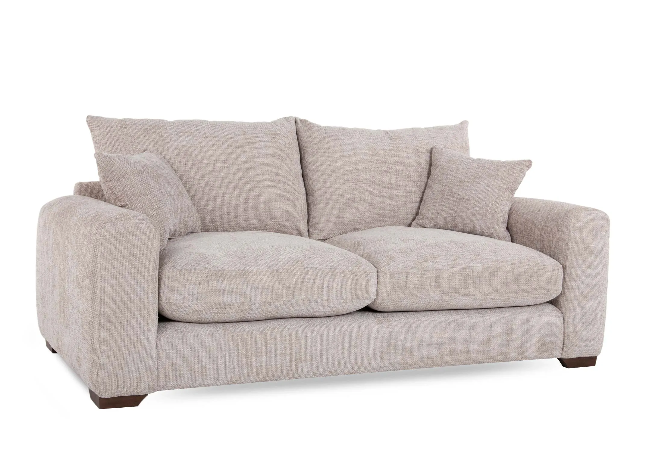 3 Seater Beige Fabric Sofa - Aurora
