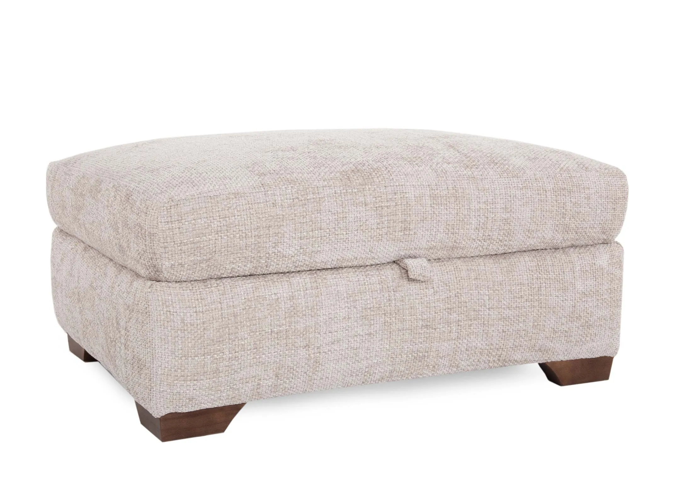 Beige Fabric Storage Footstool - Aurora