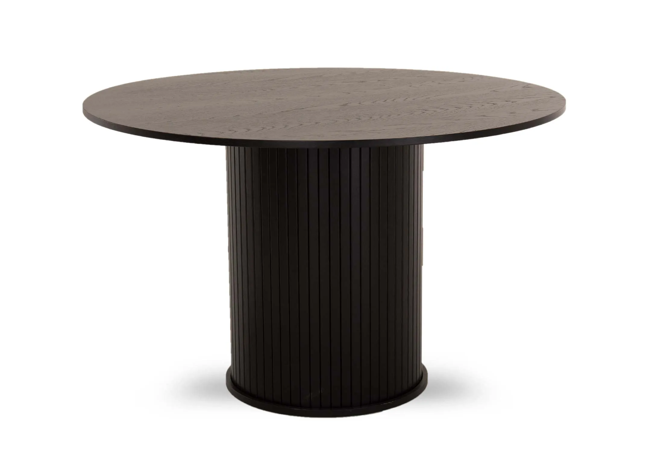 Round Black Oak Dining Table - Nola