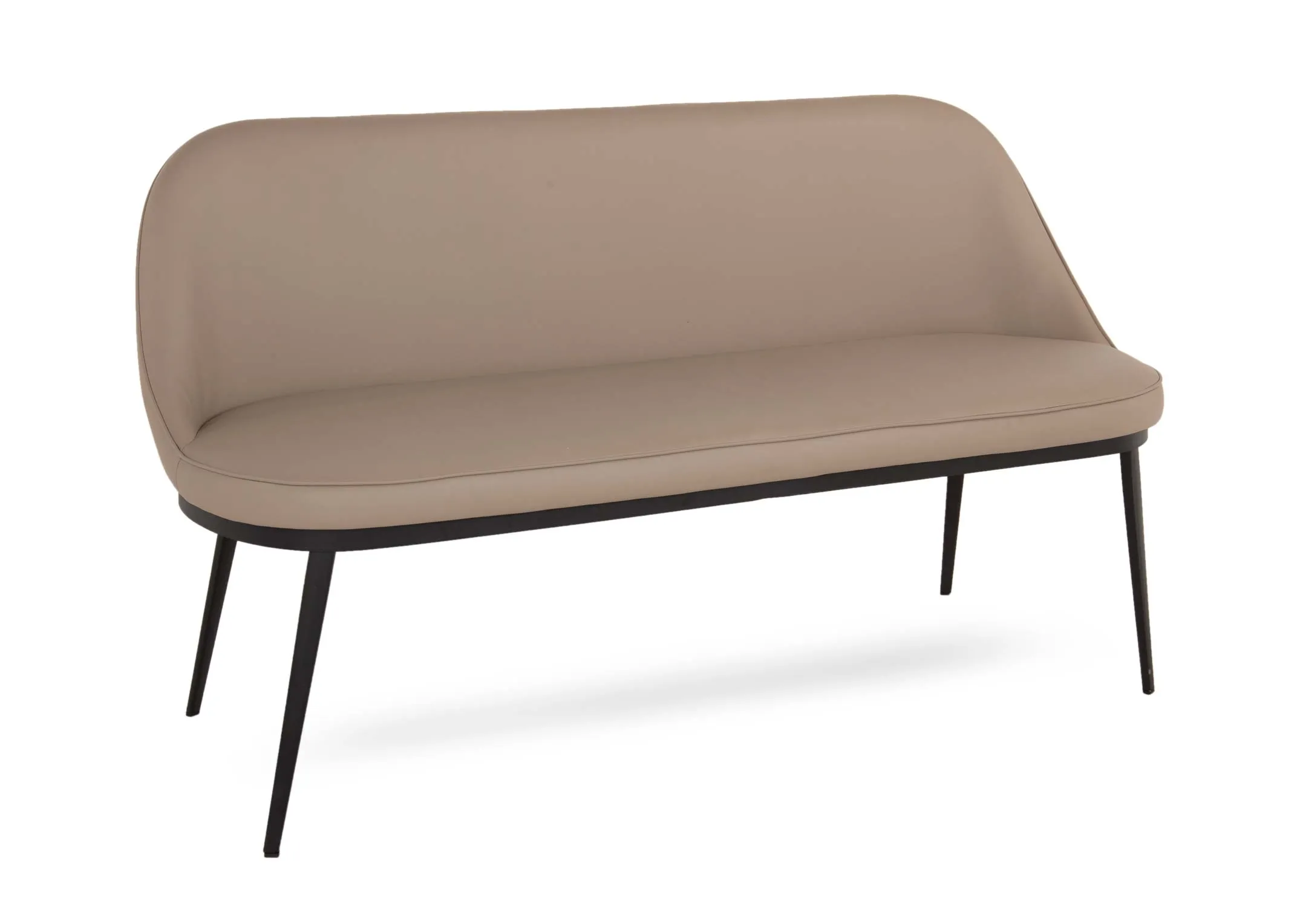 A taupe faux leather sofa bench from EZ Livings Gain range.