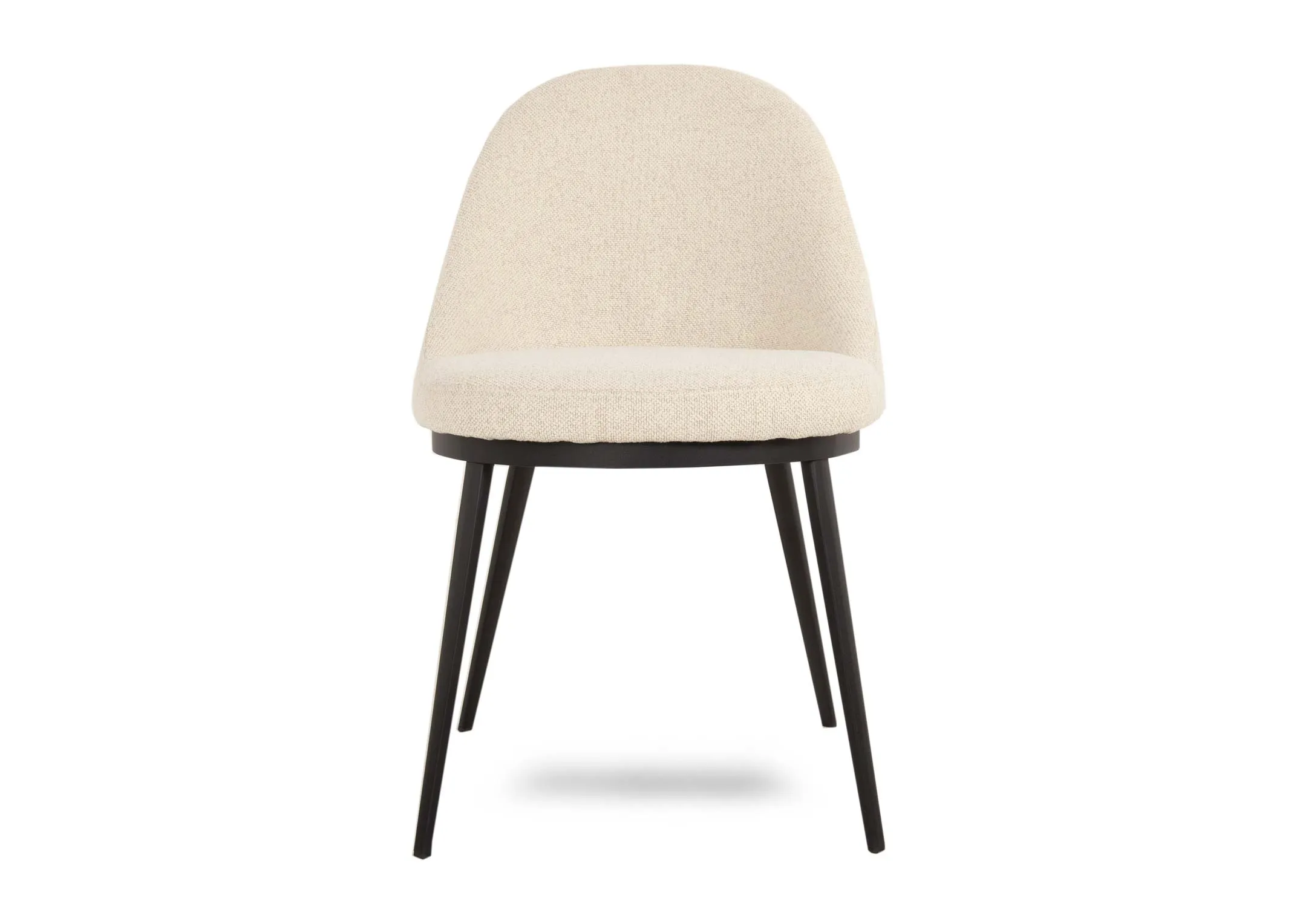 A cream boucle dining chair with EZ Living Furniture Gain range.