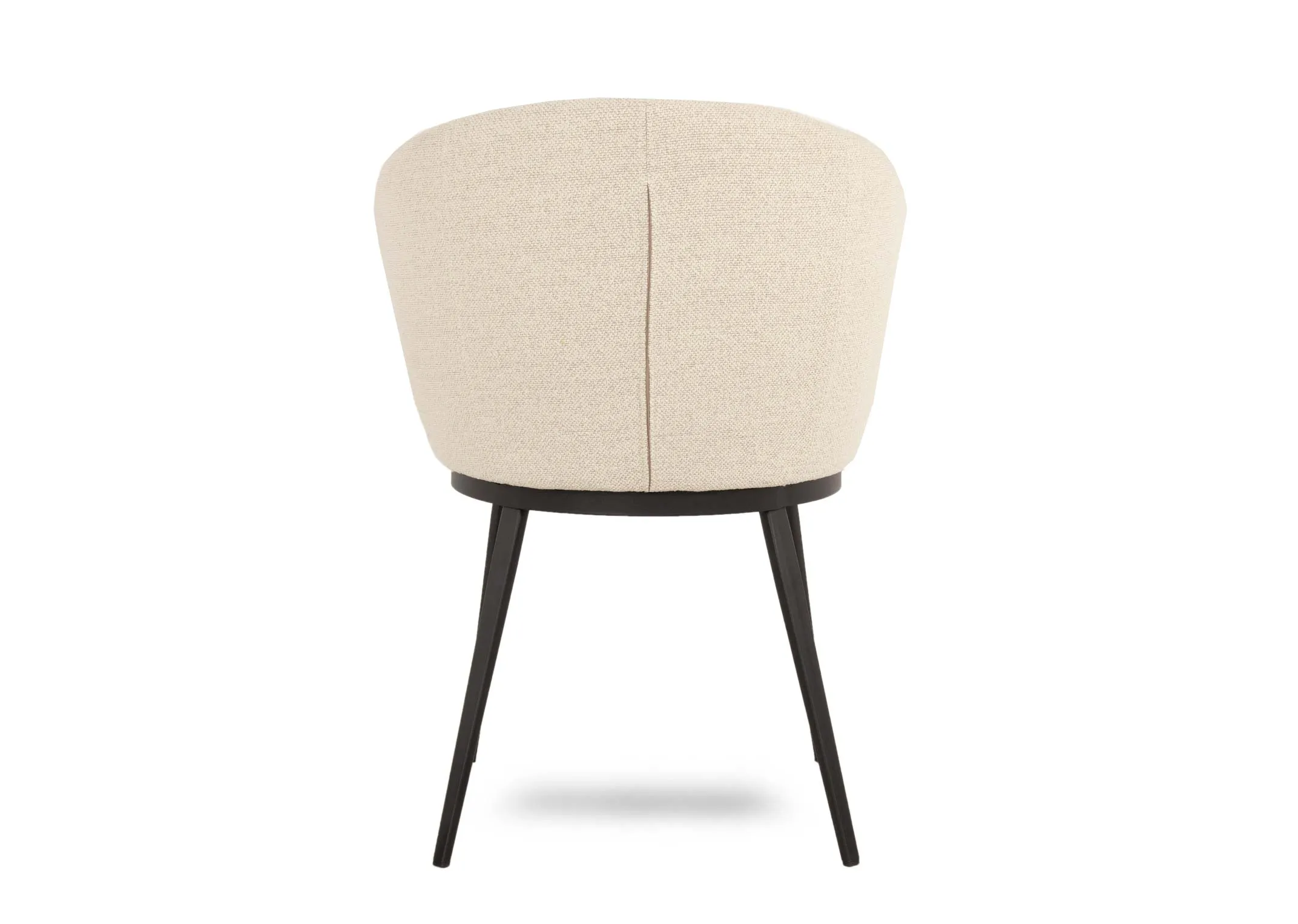 An off white boucle carver chair from EZ Livings Gain range. Back view of seamed  seat