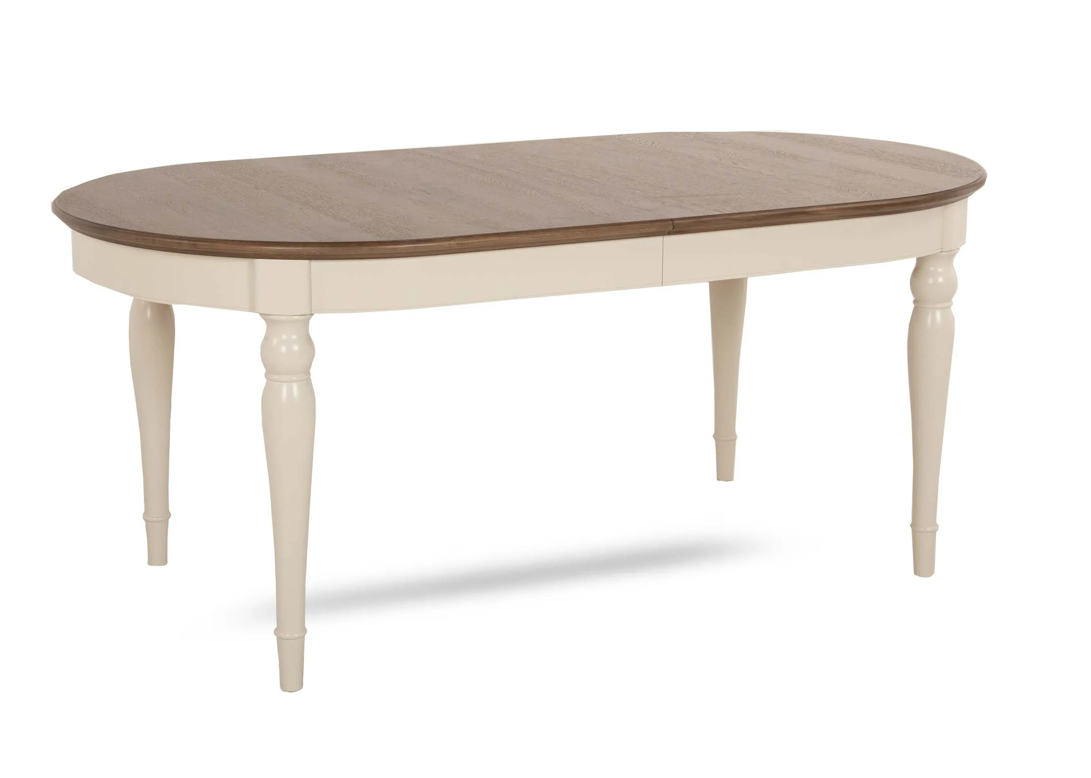 Oval Cream & Oak Extendable Dining Table - Hampton - EZ Living Furniture