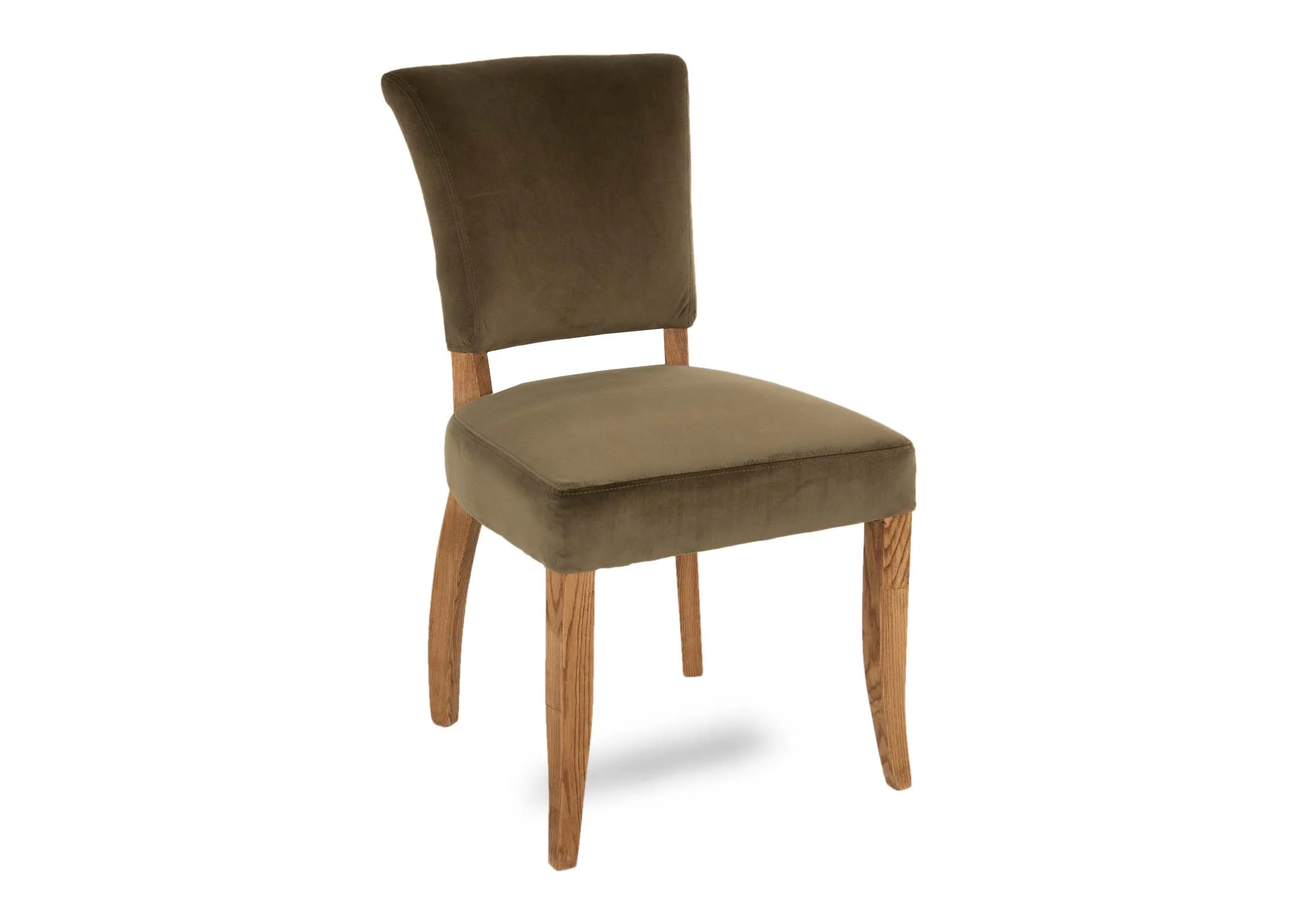 Vintage Green Velvet & Oak Dining Chair Athy EZ Living Furniture