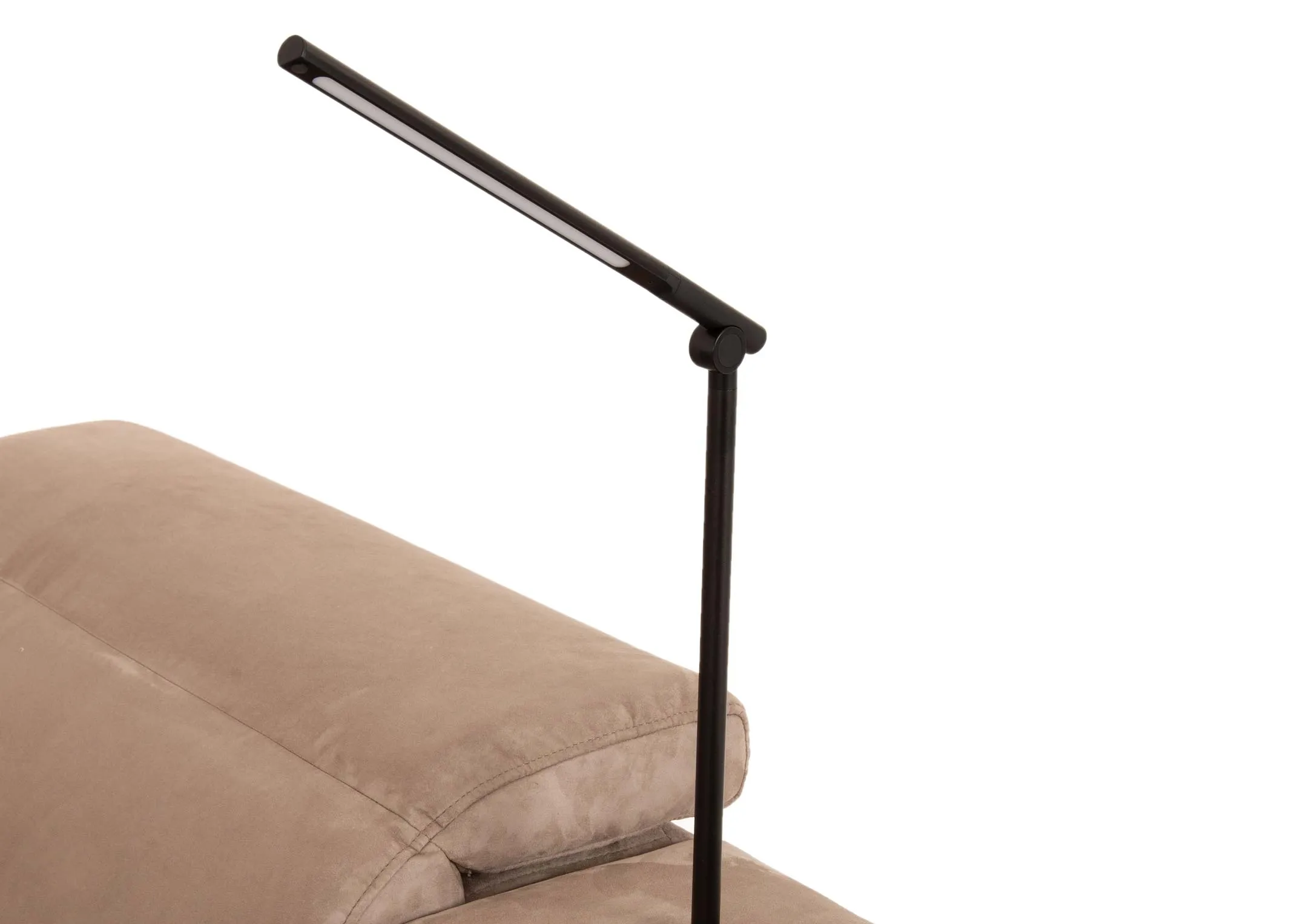 A grey fabric power reclining corner sofa from EZ Livings Bellissino range. Closeup of power reclining remote on side