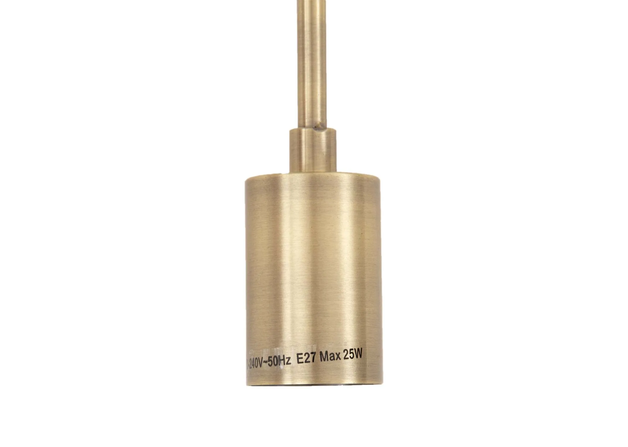 A large plate with 5 smoked glass pendants suspended from EZ Livings Rakel range.  Closeup of E27 lamp holders for light bulbs