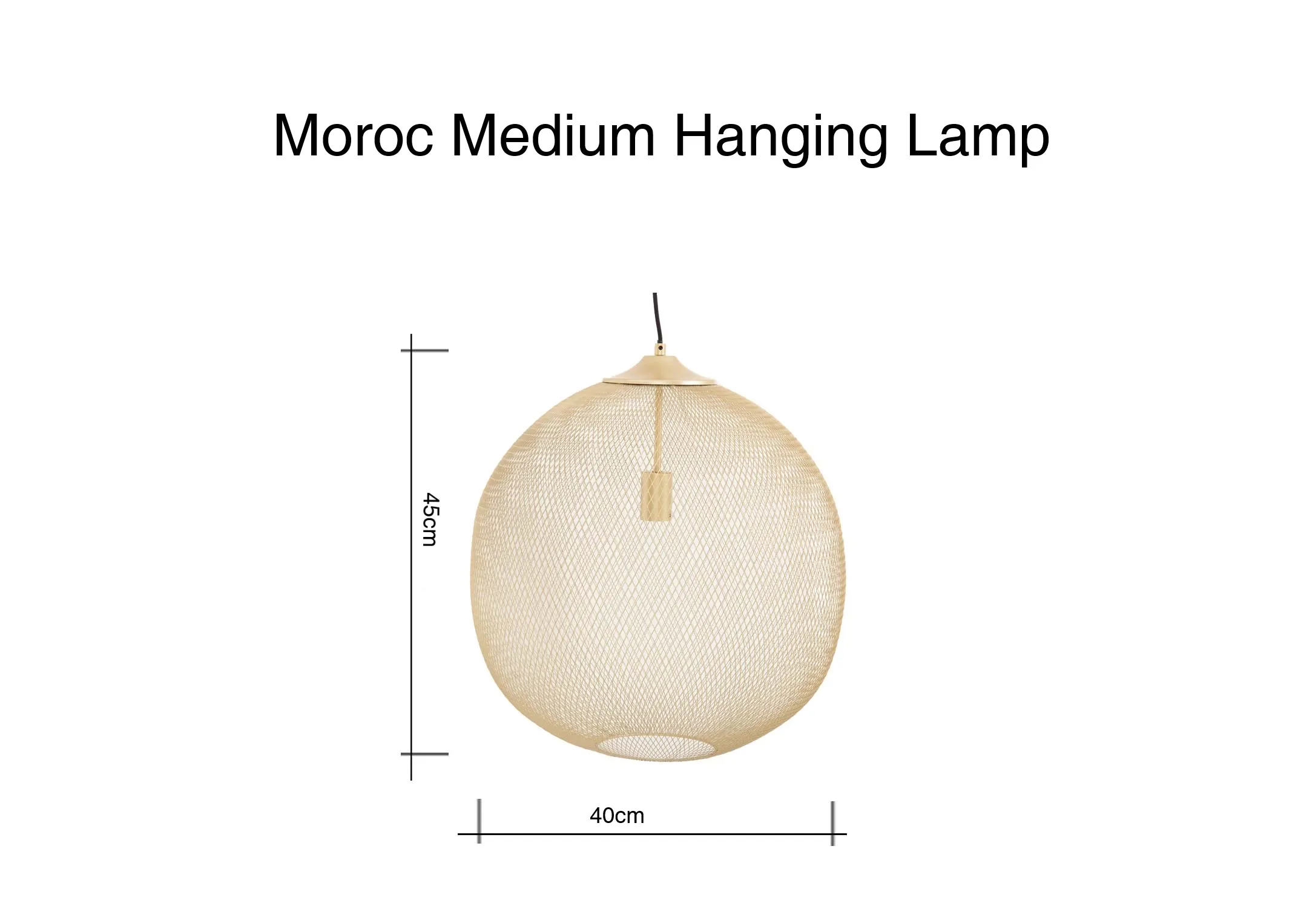 A dimension image of the Moroc Medium Lamp with 40cm x 45cm