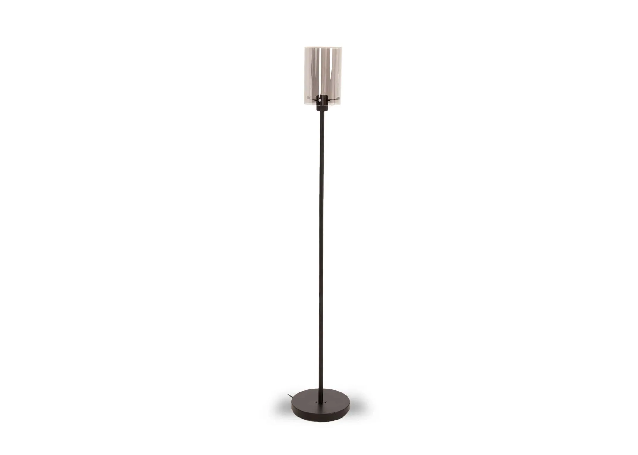 Smoked Glass Black Floor Lamp - Leanne