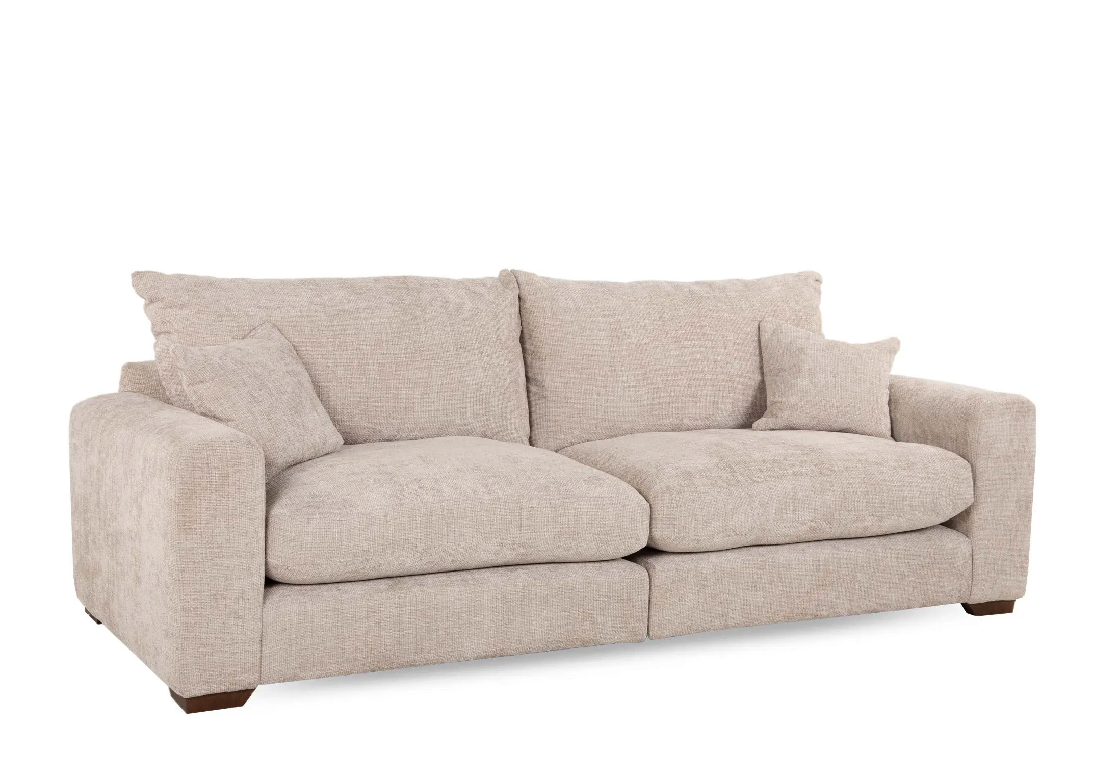 4 Seater Beige Fabric Sofa - Aurora