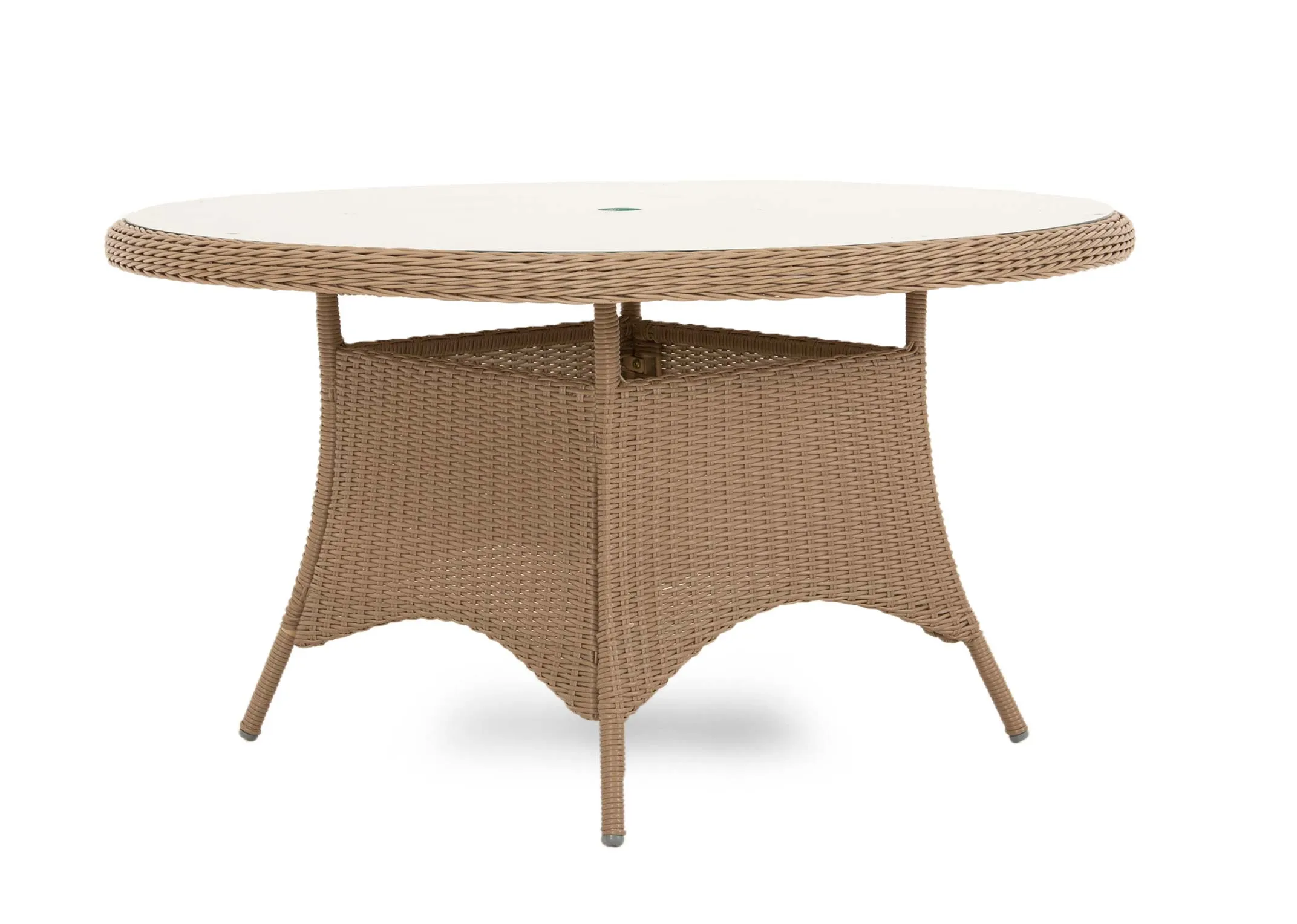 140cm Rattan Round Garden Dining Table - Seville