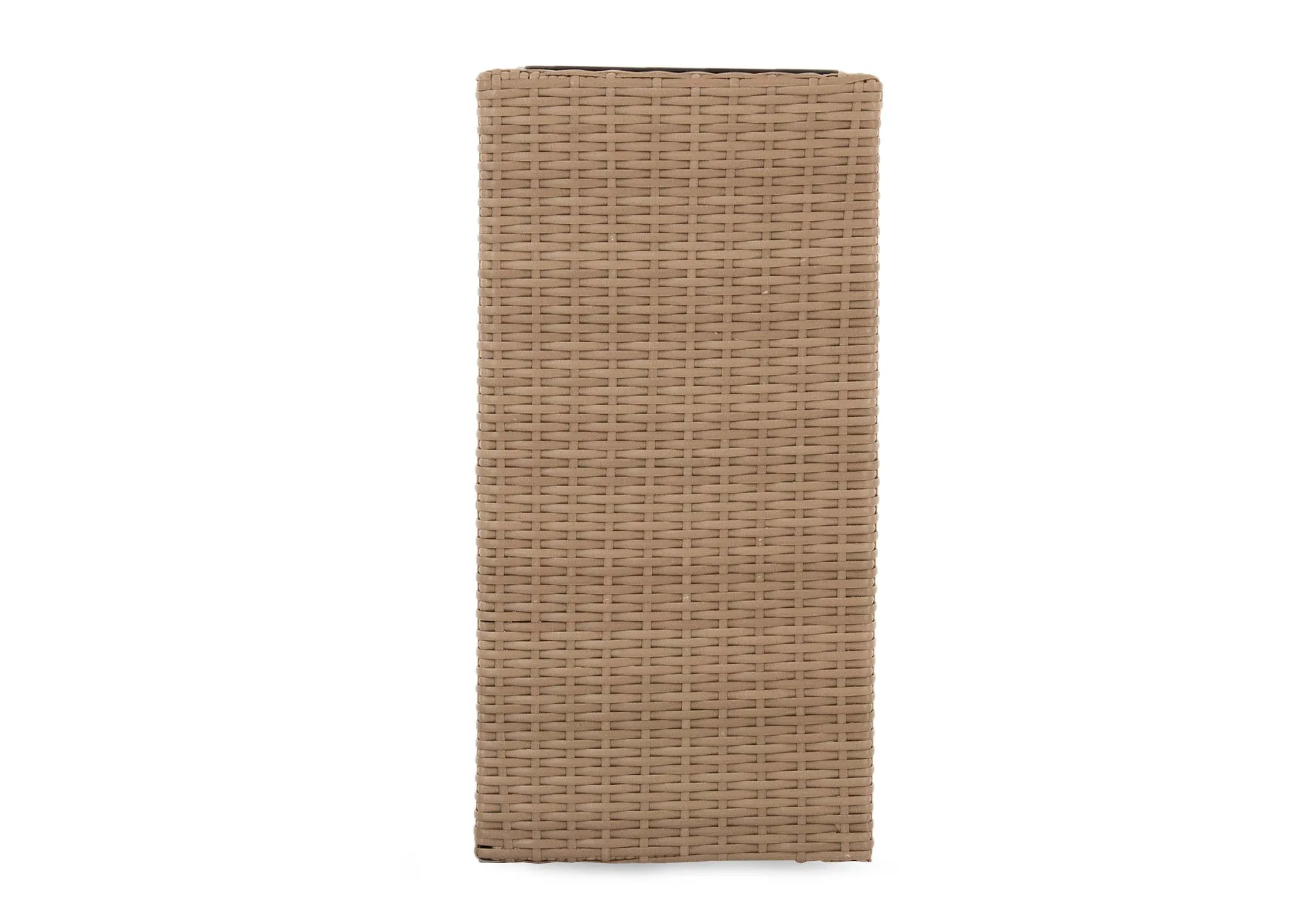 A 3 pot light brown wicker planter from EZ Livings Cadiz range. Side view of natural finish