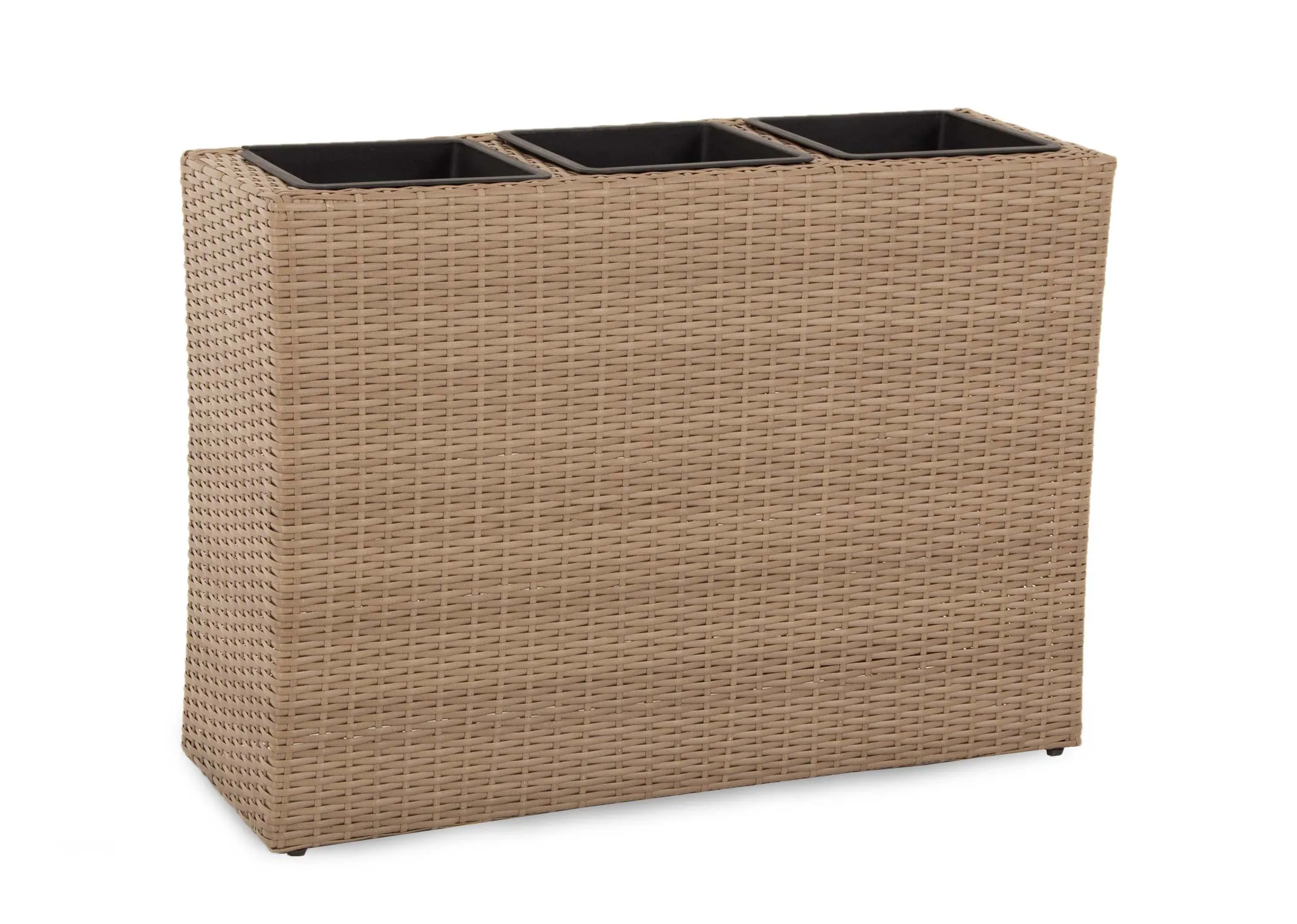 3 Pot Light Brown Wicker Planter - Cadiz