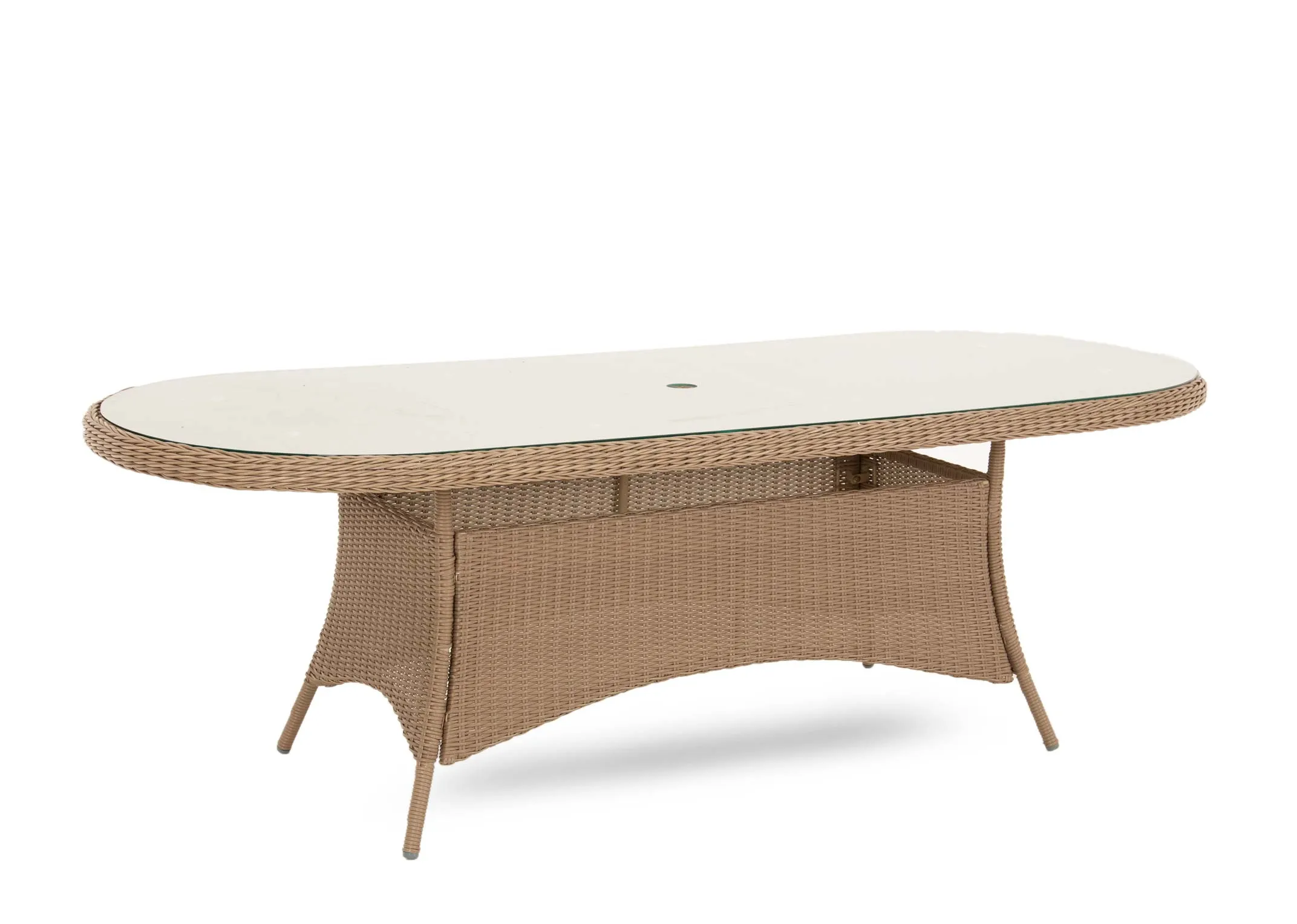 180cm Oval Rattan Garden Dining Table - Seville