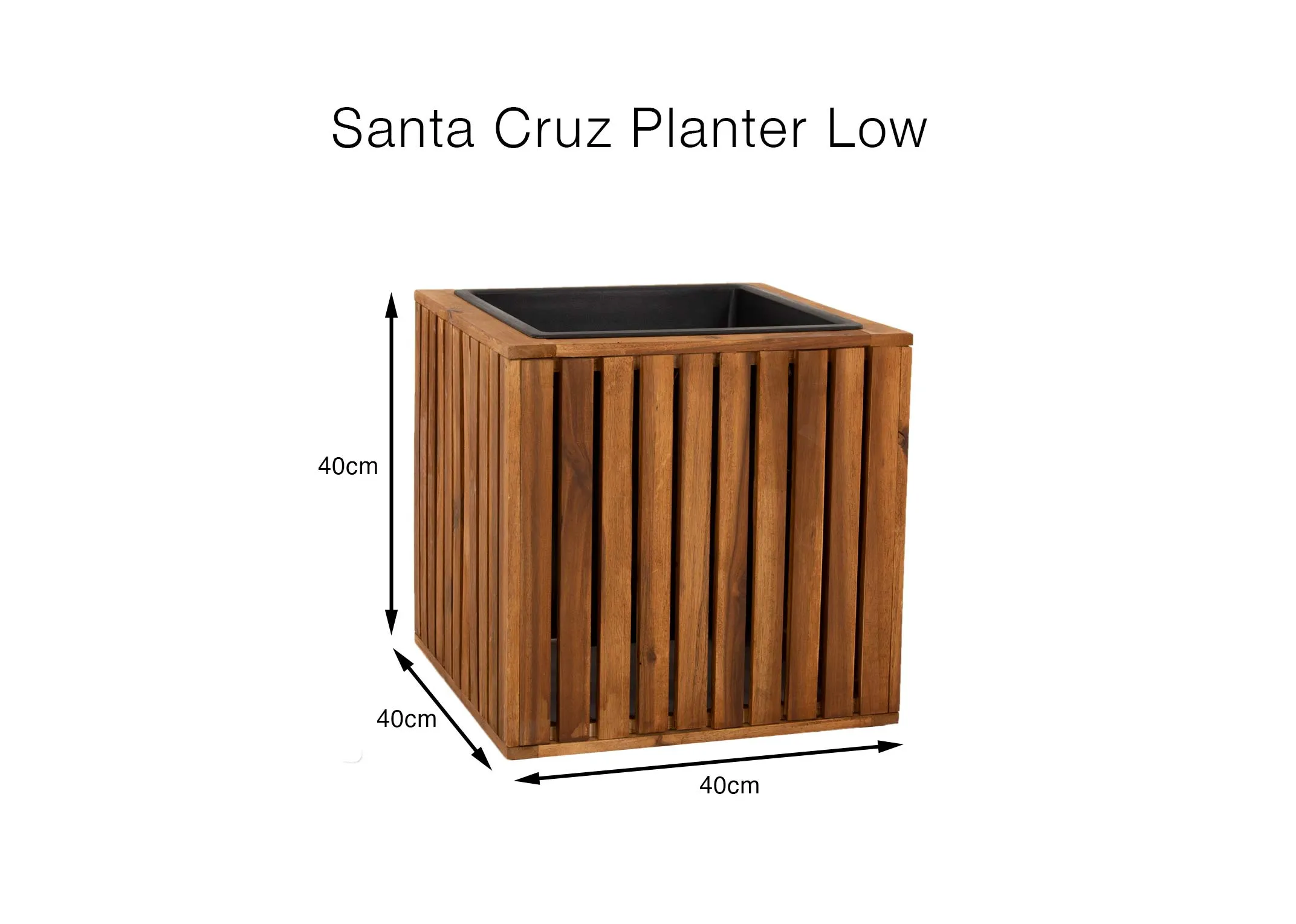 A dimension image of the Santa Cruz Planter in small with 40cm x 40cm