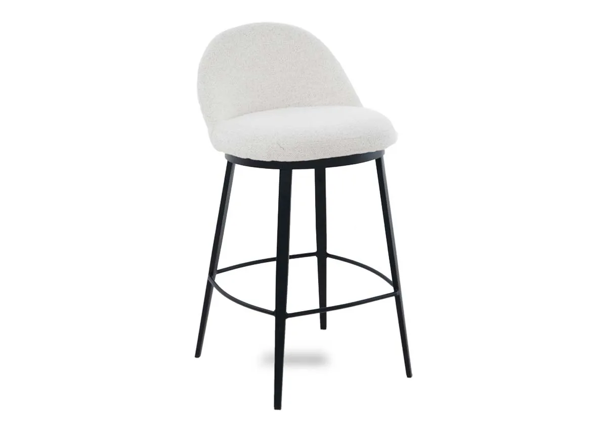 Off White Boucle Bar Stool - Gain