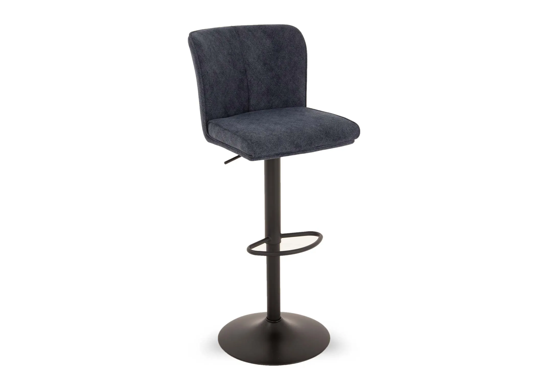 Blue Fabric Swivel Bar Stool - Maple
