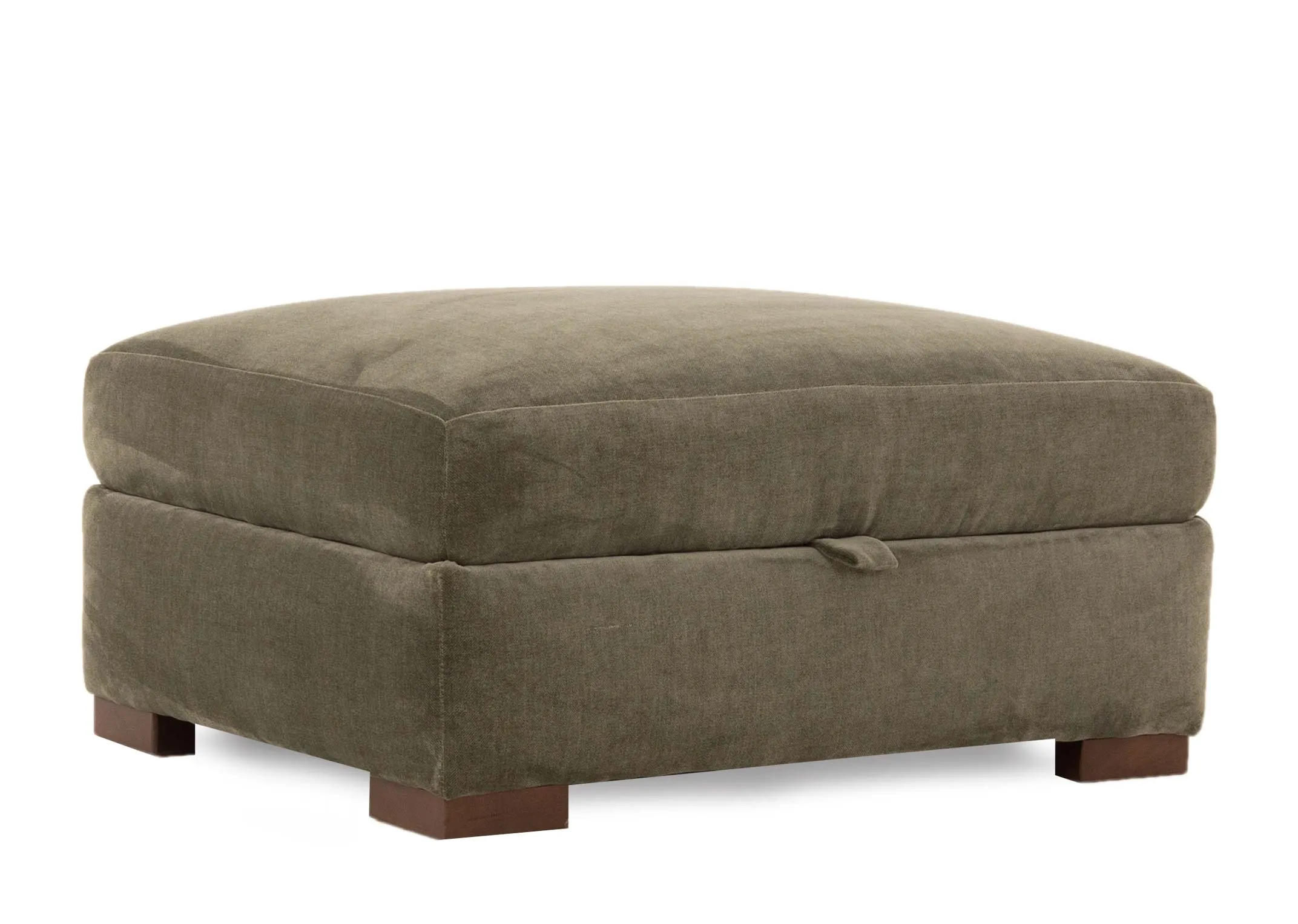 Green Fabric Storage Footstool - Lucius