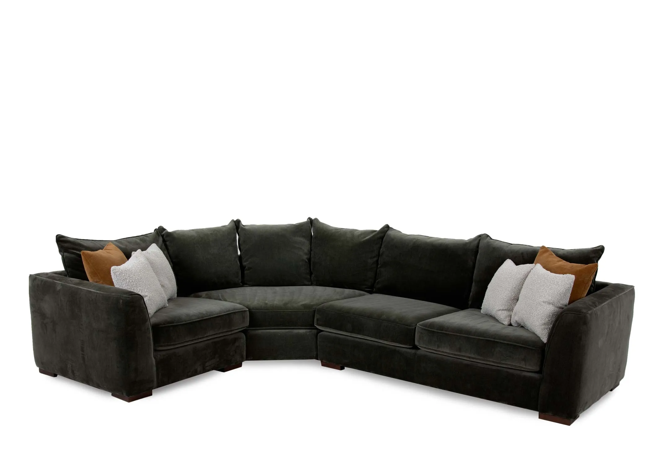 Green Fabric RAF Corner Sofa - Lucius