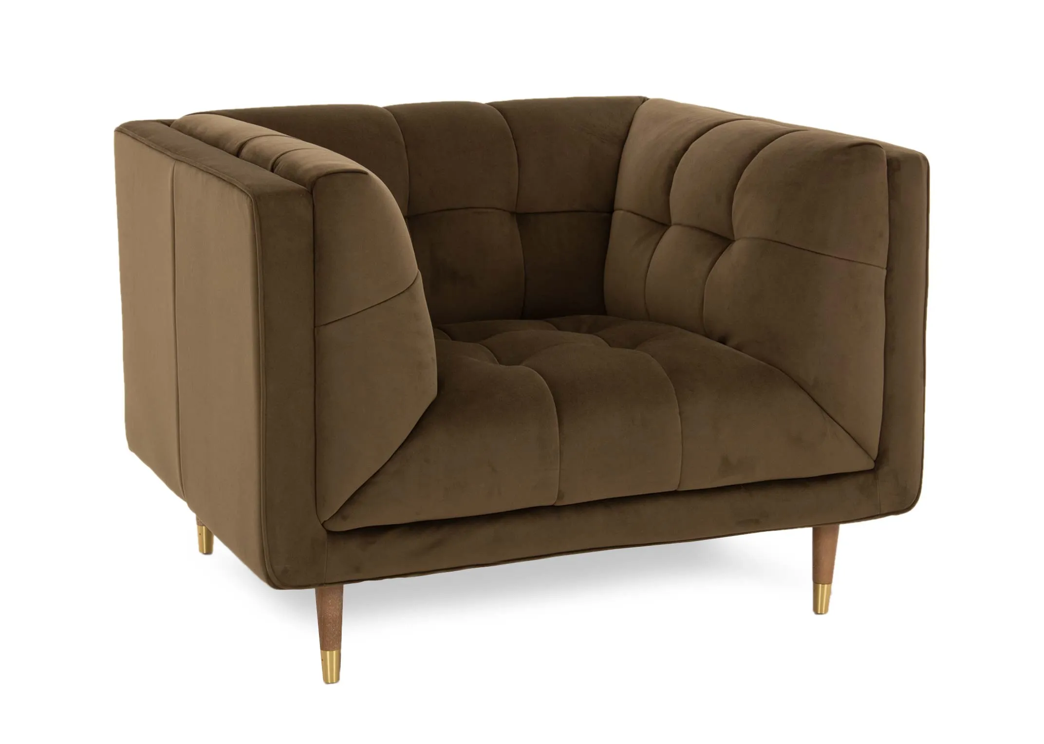 Olive Green Velvet Armchair - Grace
