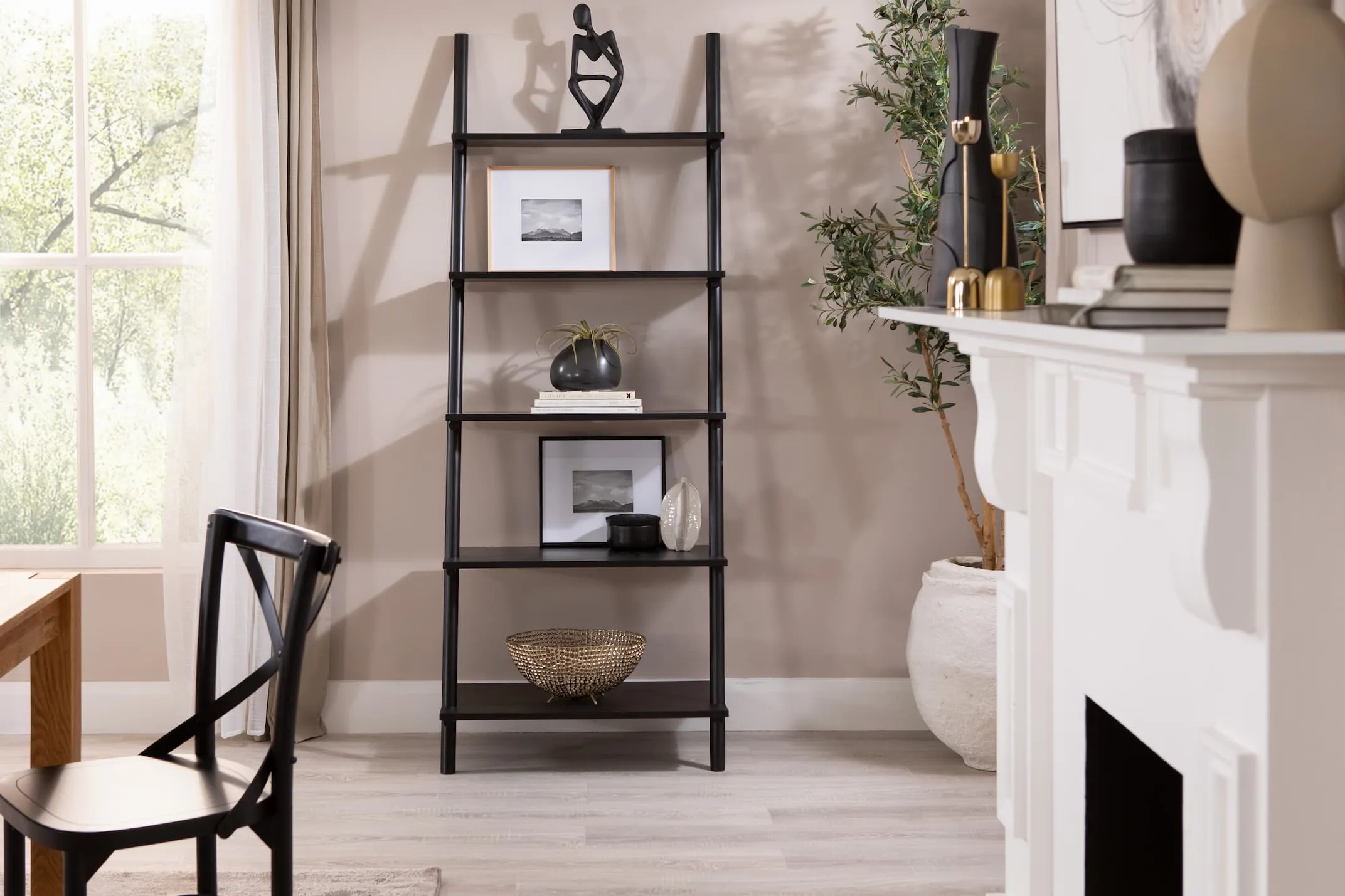 Small Black 75cm Bookcase - Step